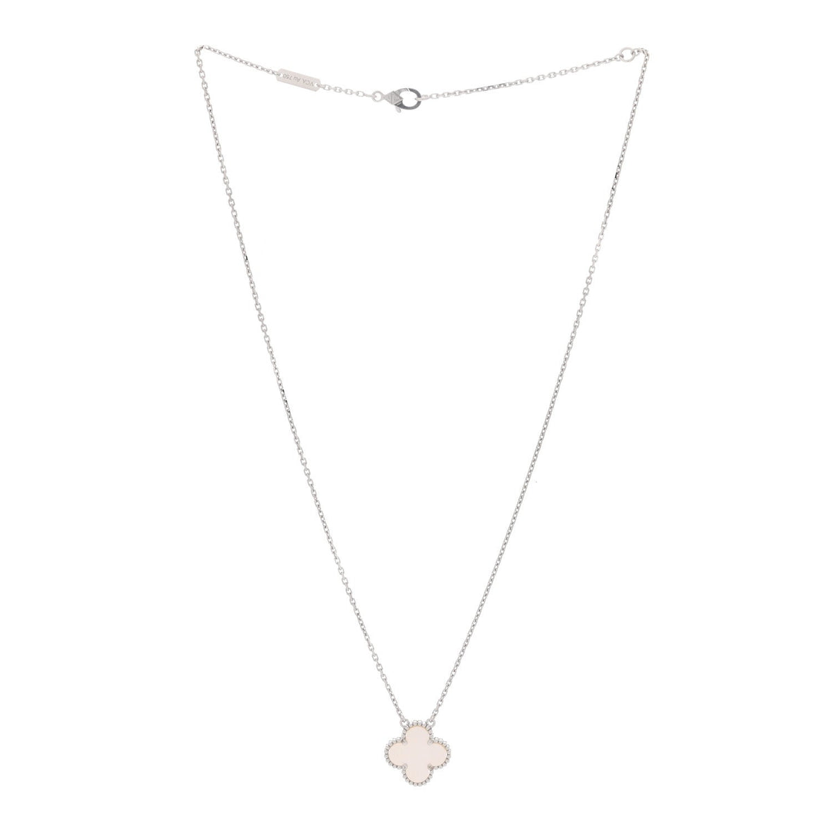 ヴァンクリーフ&アーペル ヴィンテージアルハンブラ ペンダントネックレス マザーオブパール 18K ホワイトゴールド VAN CLEEF & ARPELS VINTAGE ALHAMBRA PENDANT NECKLACE MOTHER OF PEARL 18K WHITE GOLD