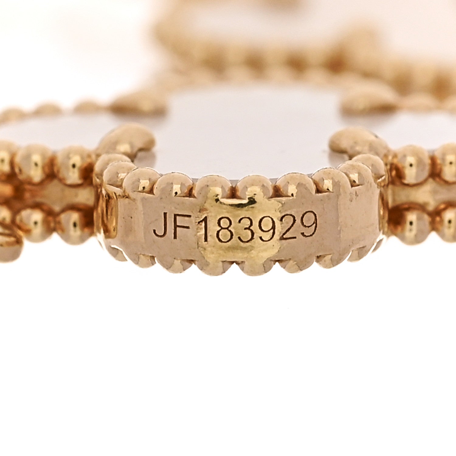 Van Cleef & Arpels 18K Yellow Gold Mother-of-Pearl 5-Motif Vintage Alhambra Bracelet