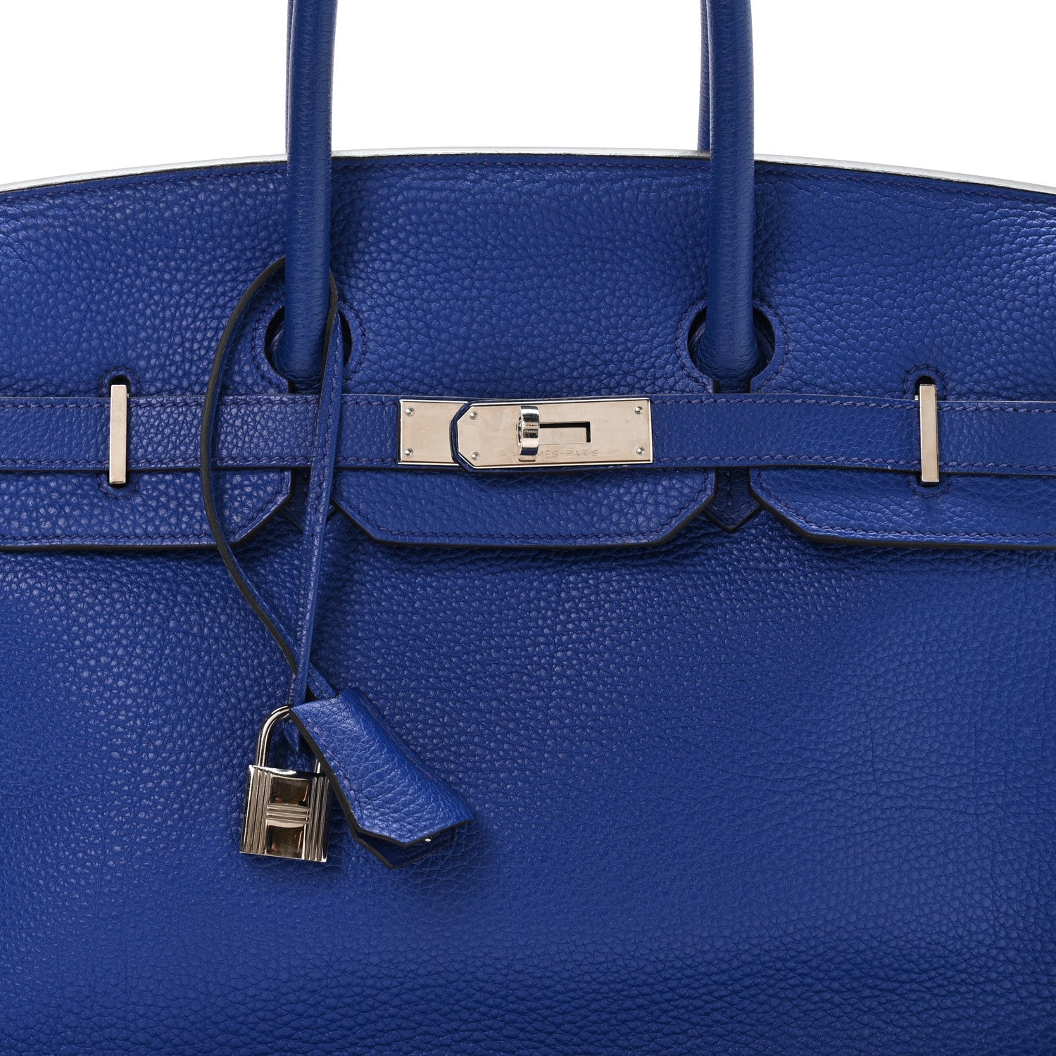 HERMES BIRKIN 35 BLEU FRANCE TOGO SILVER HARDWARE