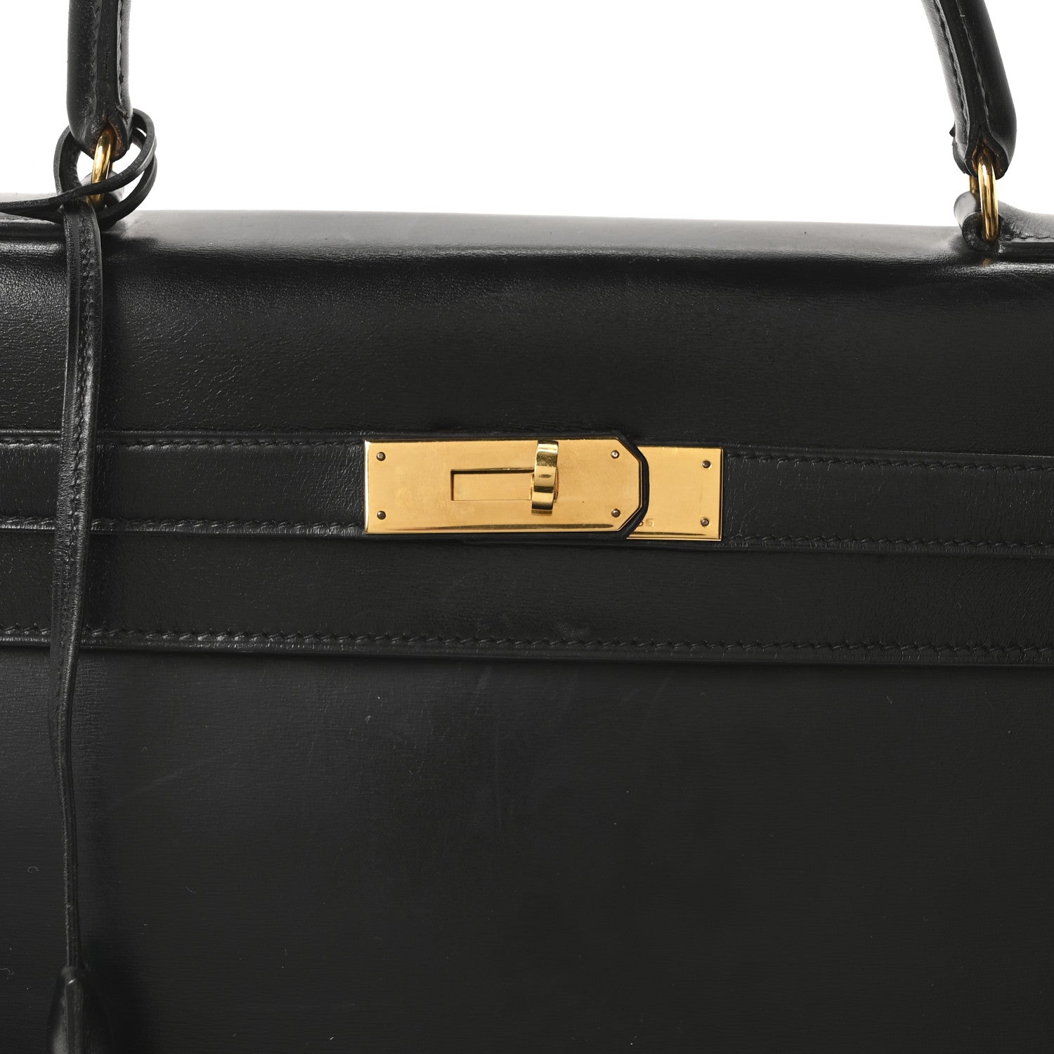 HERMES KELLY 35 SELLIER BLACK BOX GOLD HARDWARE