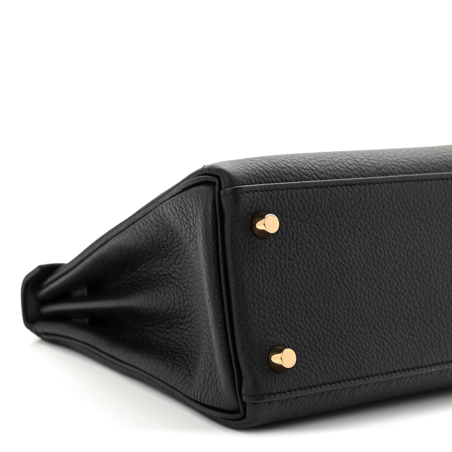 HERMES KELLY 25 RETOURNE BLACK TOGO GOLD HARDWARE