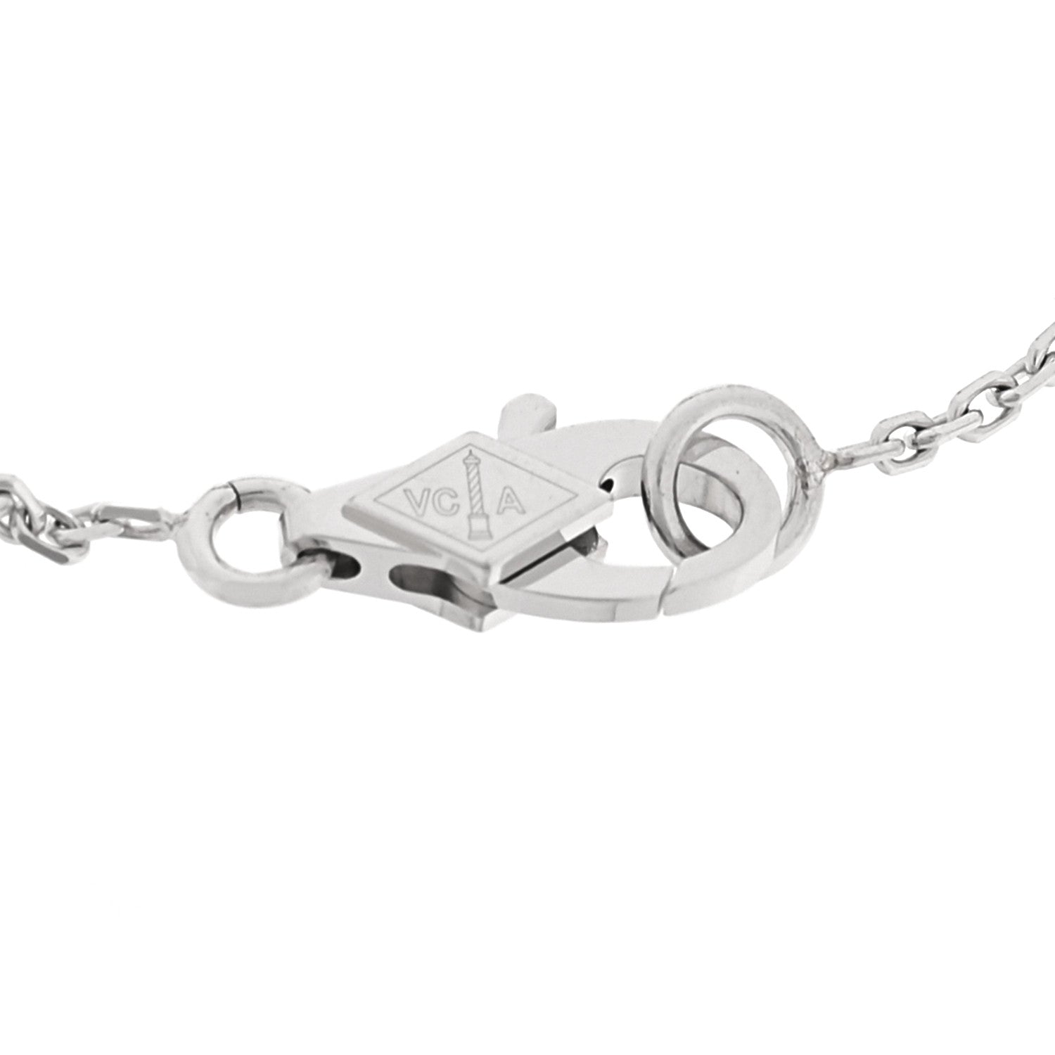 Van Cleef & Arpels 18K White Gold Diamond Sweet Alhambra Bracelet