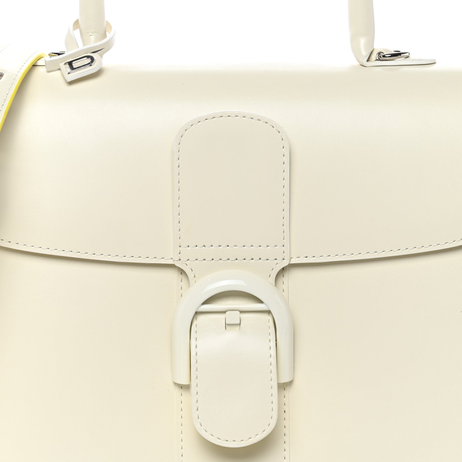 DELVAUX BRILLANT MM MAGIC SHOULDER BAG IVORY / YELLOW BOX CALFSKIN SILVER HARDWARE