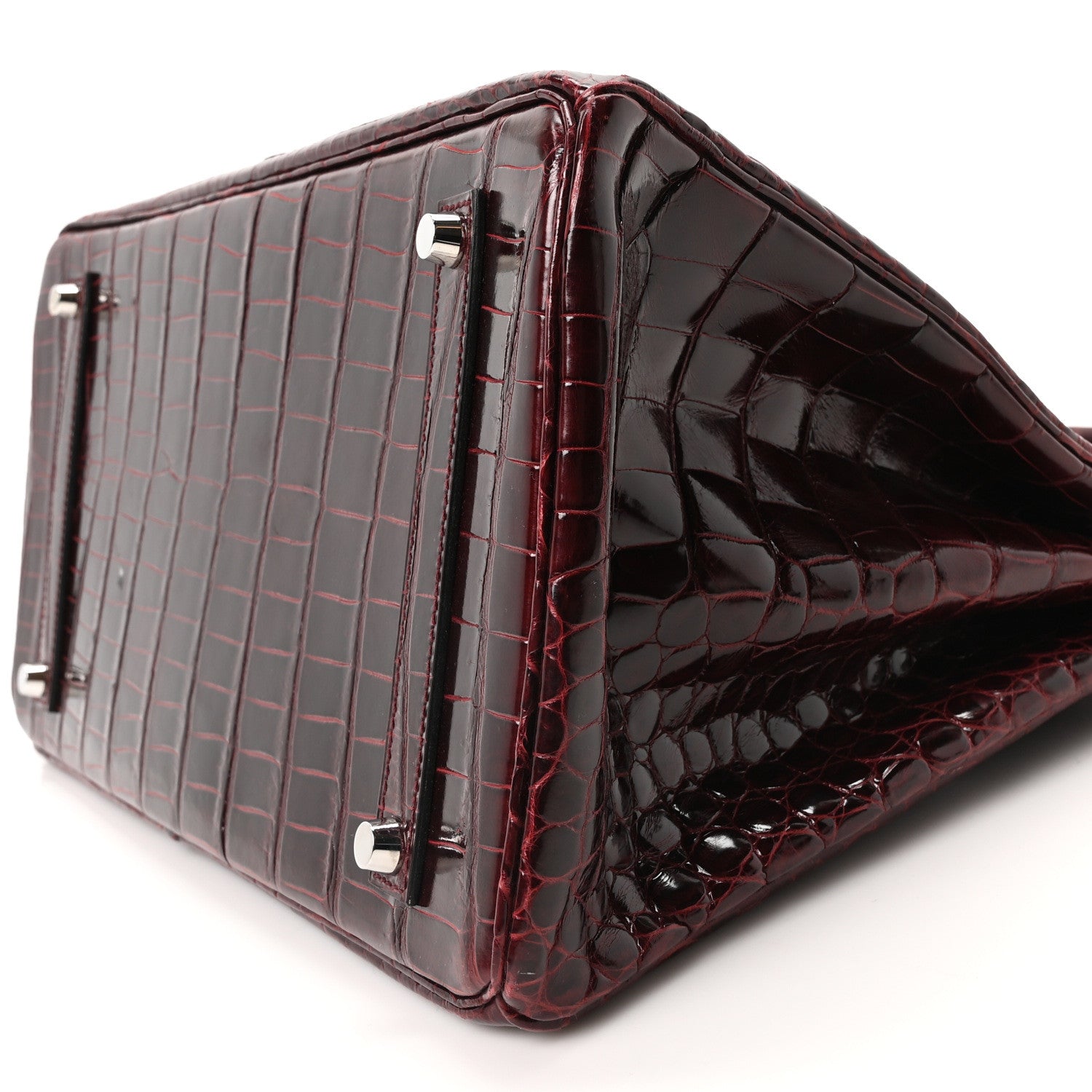 HERMES BIRKIN 35 BOURGOGNE SHINY POROSUS CROCODILE GOLD HARDWARE