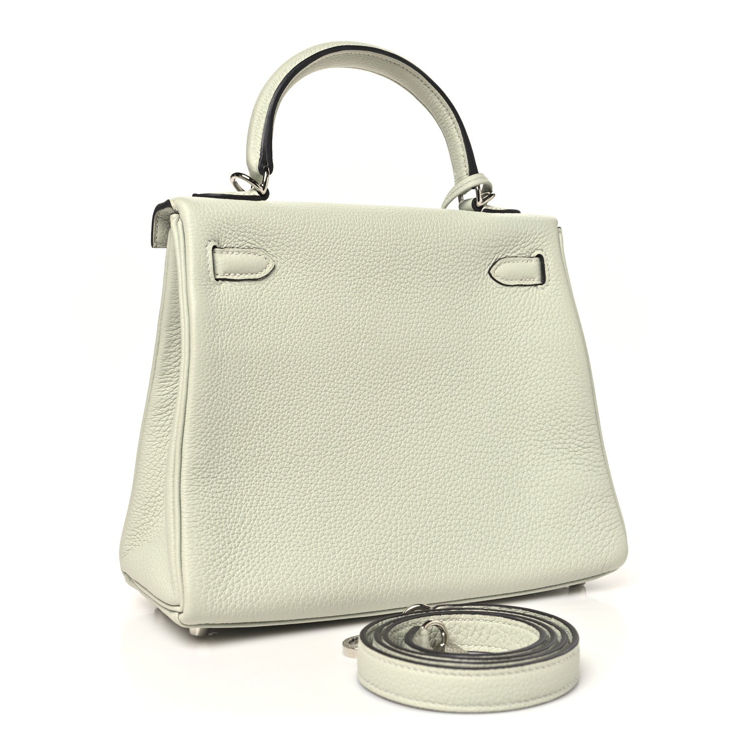 HERMES KELLY 25 RETOURNE GRIS NEVE TOGO SILVER HARDWARE