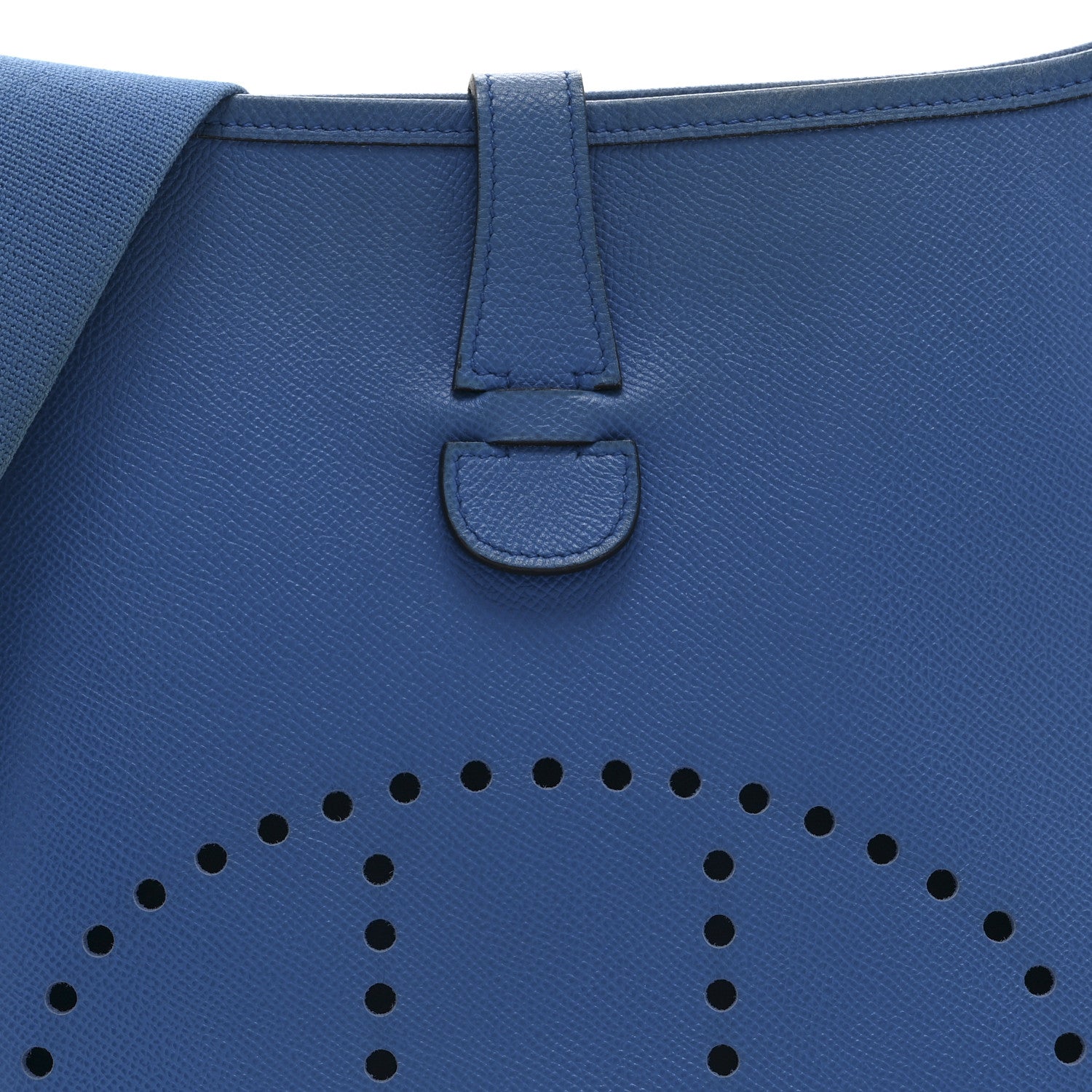 HERMES EVELYNE GM BLEU FRANCE COURCHEVEL SILVER HARDWARE