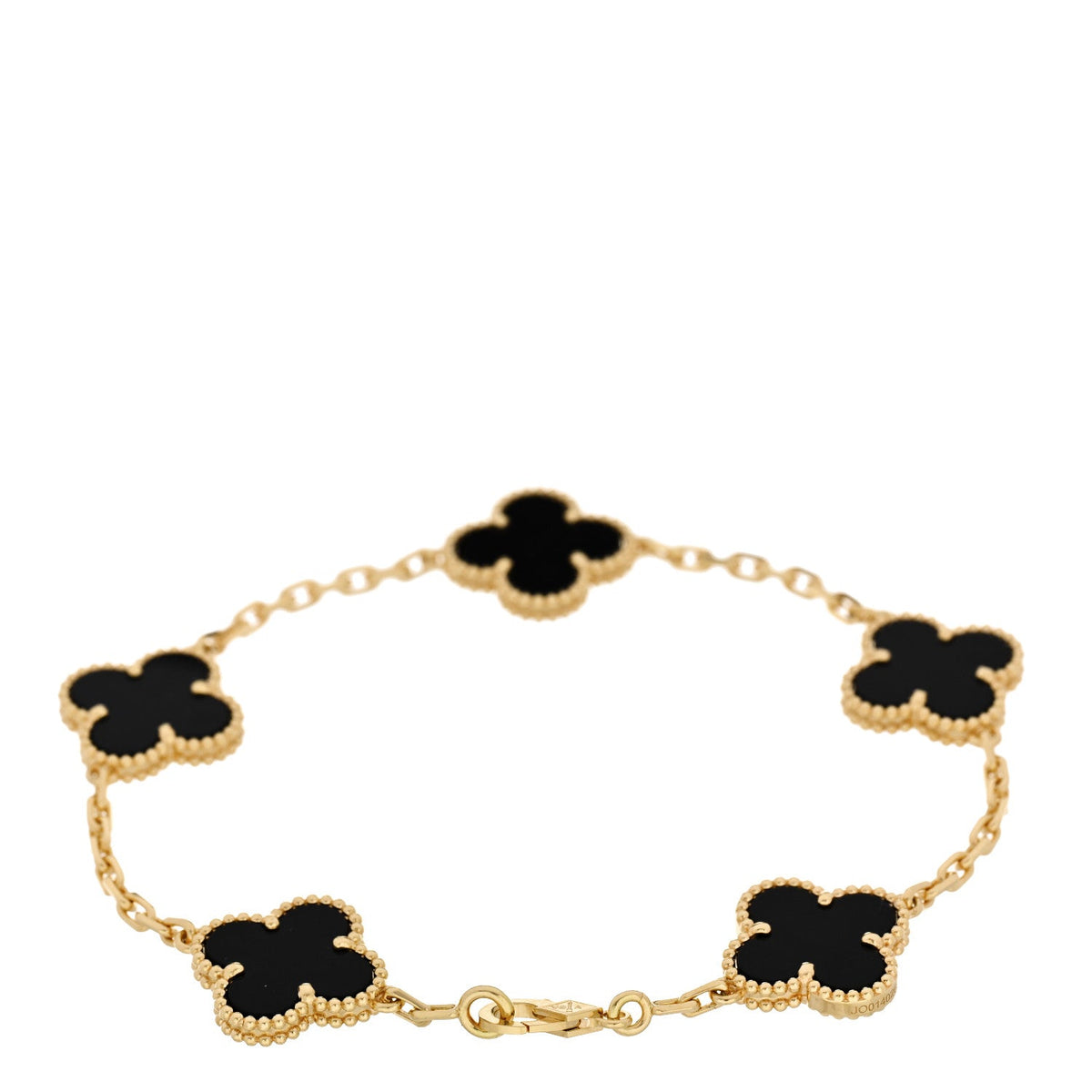 ヴァンクリーフ&アーペル ヴィンテージアルハンブラ 5モチーフ ブレスレット ブラックオニキス 18K イエローゴールド VAN CLEEF & ARPELS VINTAGE ALHAMBRA 5 MOTIFS BRACELET BLACK ONYX 18K YELLOW GOLD
