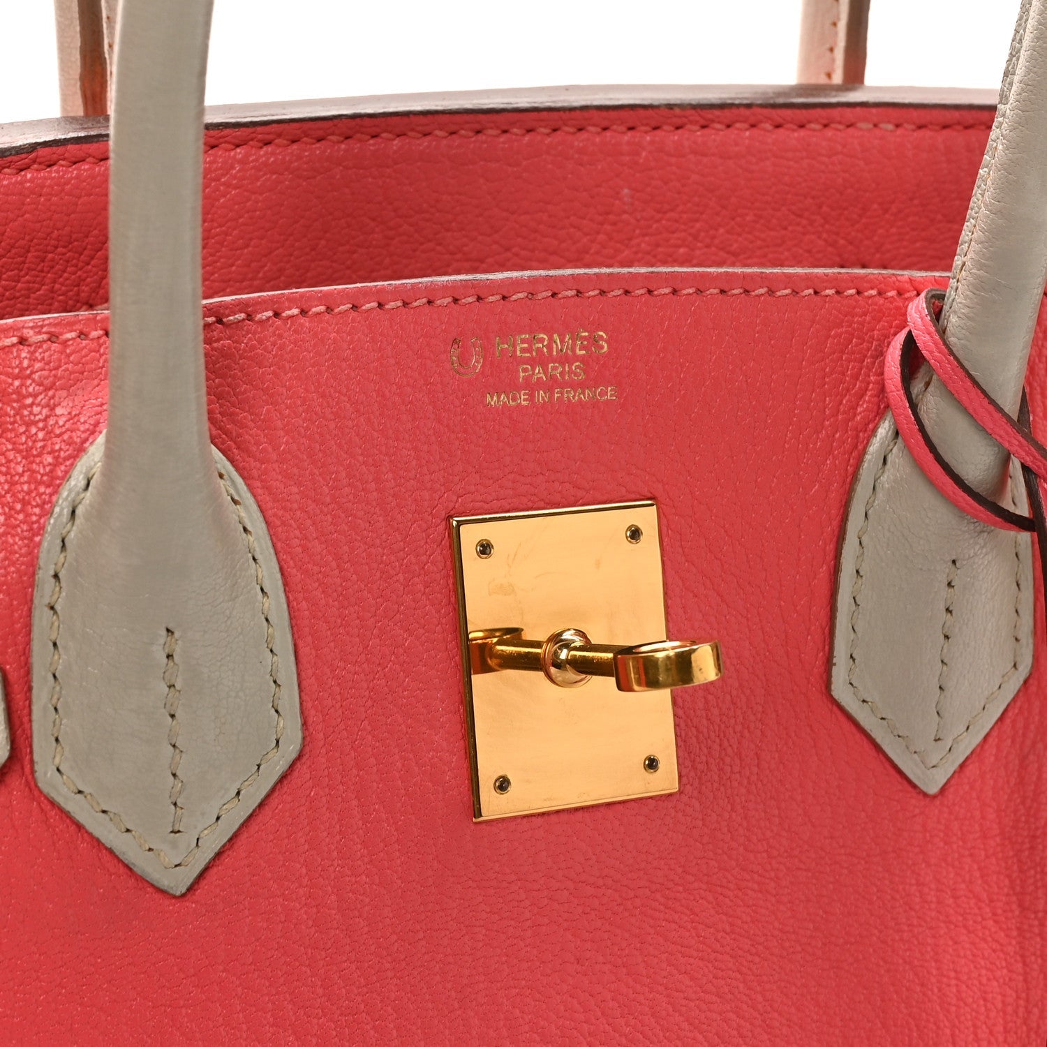 HERMES BIRKIN 30 ROSE LIPSTICK GRIS PERLE CHEVRE MYSORE GOLD HARDWARE