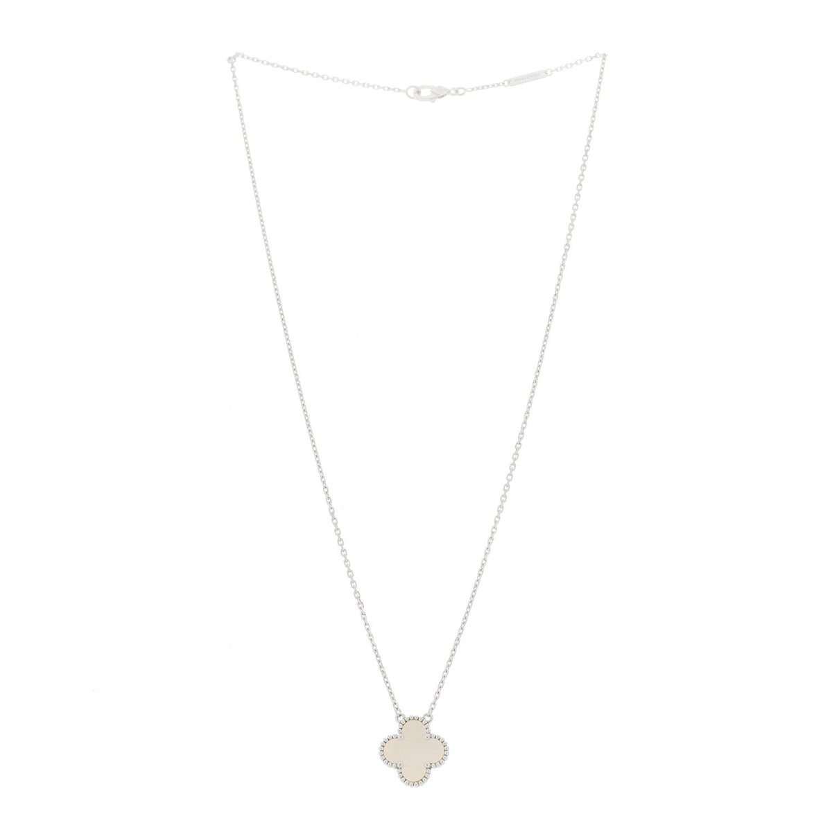 ヴァンクリーフ&アーペル ヴィンテージアルハンブラ ペンダントネックレス マザーオブパール 18K ホワイトゴールド VAN CLEEF & ARPELS VINTAGE ALHAMBRA PENDANT NECKLACE MOTHER OF PEARL 18K WHITE GOLD