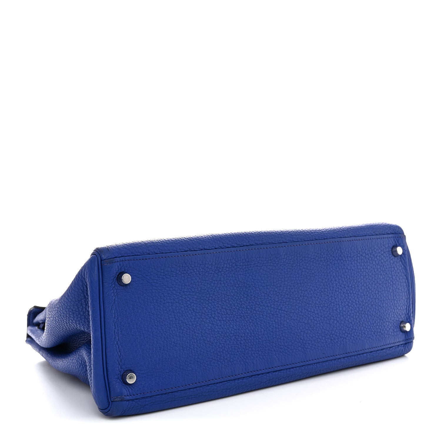 HERMES KELLY 35 RETOURNE BLEU ELECTRIQUE TOGO SILVER HARDWARE