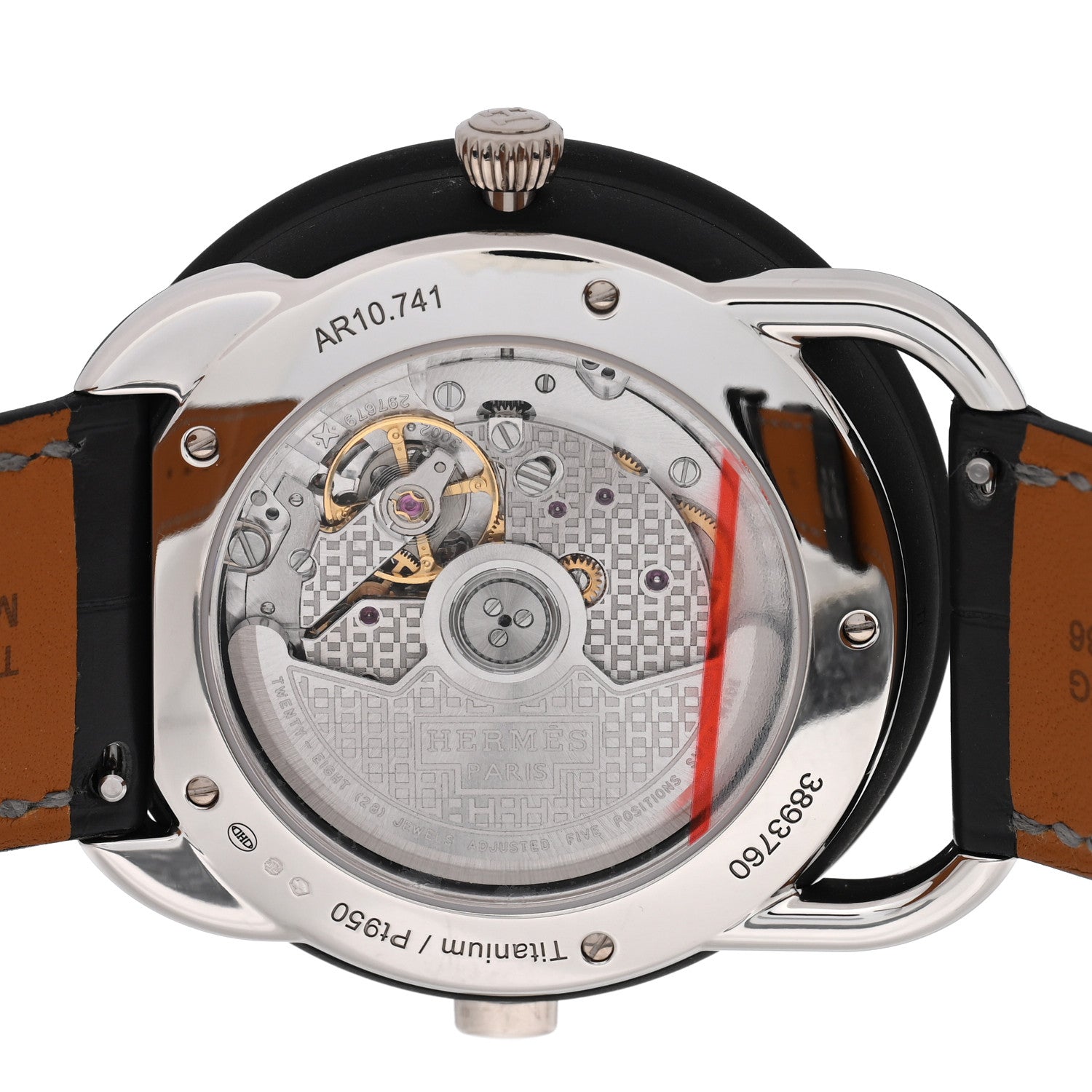 HERMES ARCEAU WATCH 43mm TITANIUM NOIR ALLIGATOR