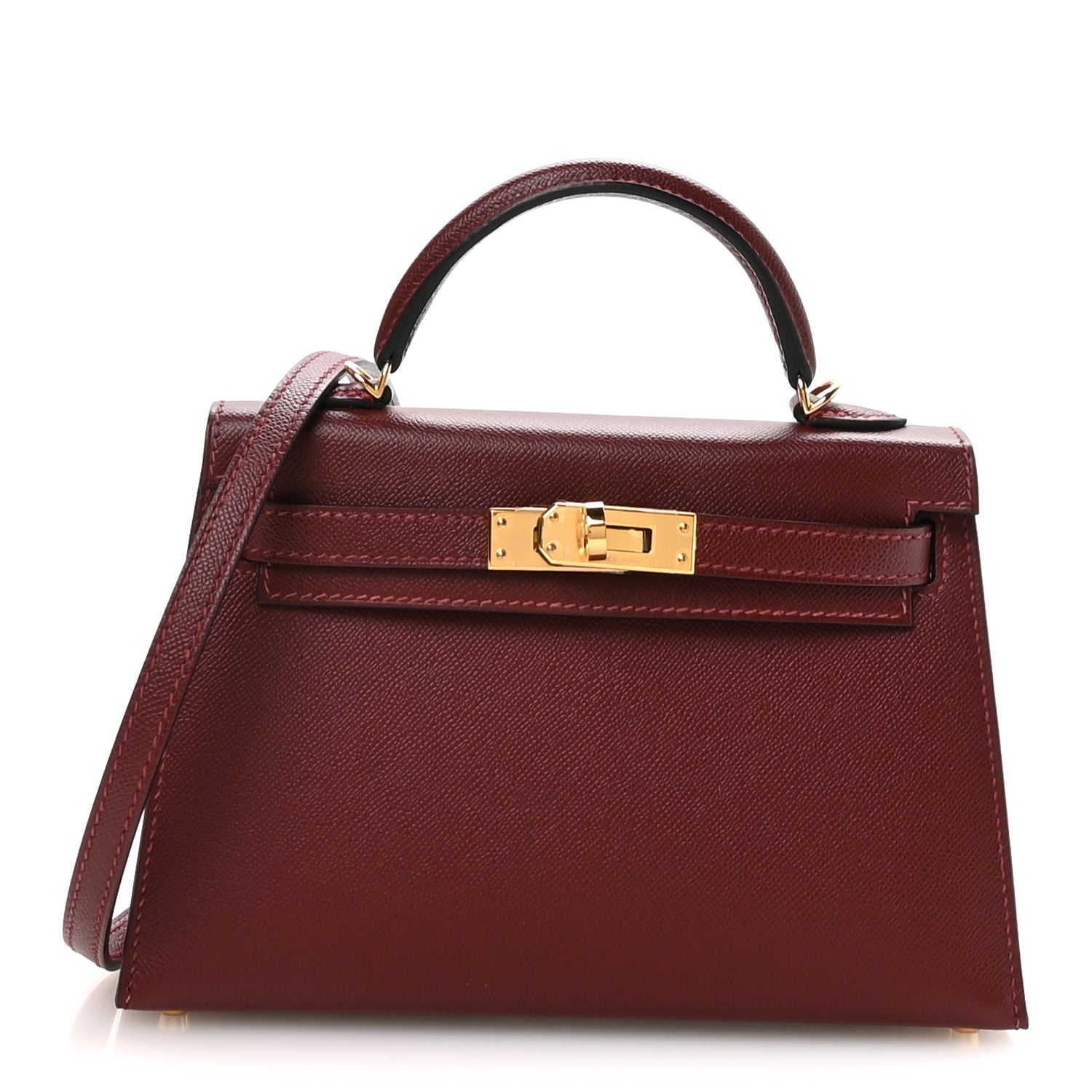 HERMES KELLY 20 SELLIER ROUGE H MADAME CALF GOLD HARDWARE