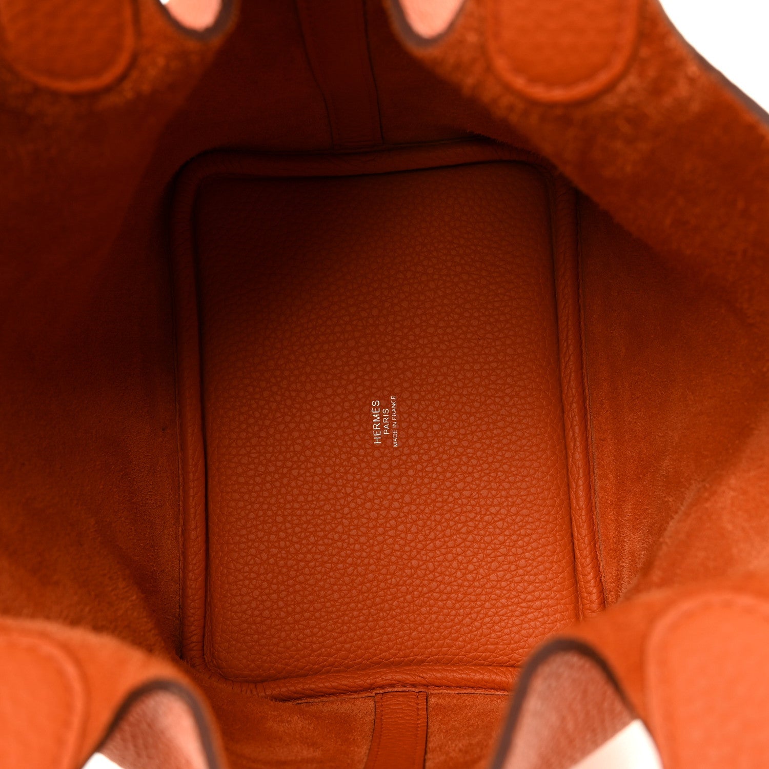 HERMES PICOTIN LOCK PM 18 ORANGE TAURILLON CLEMENCE SILVER HARDWARE