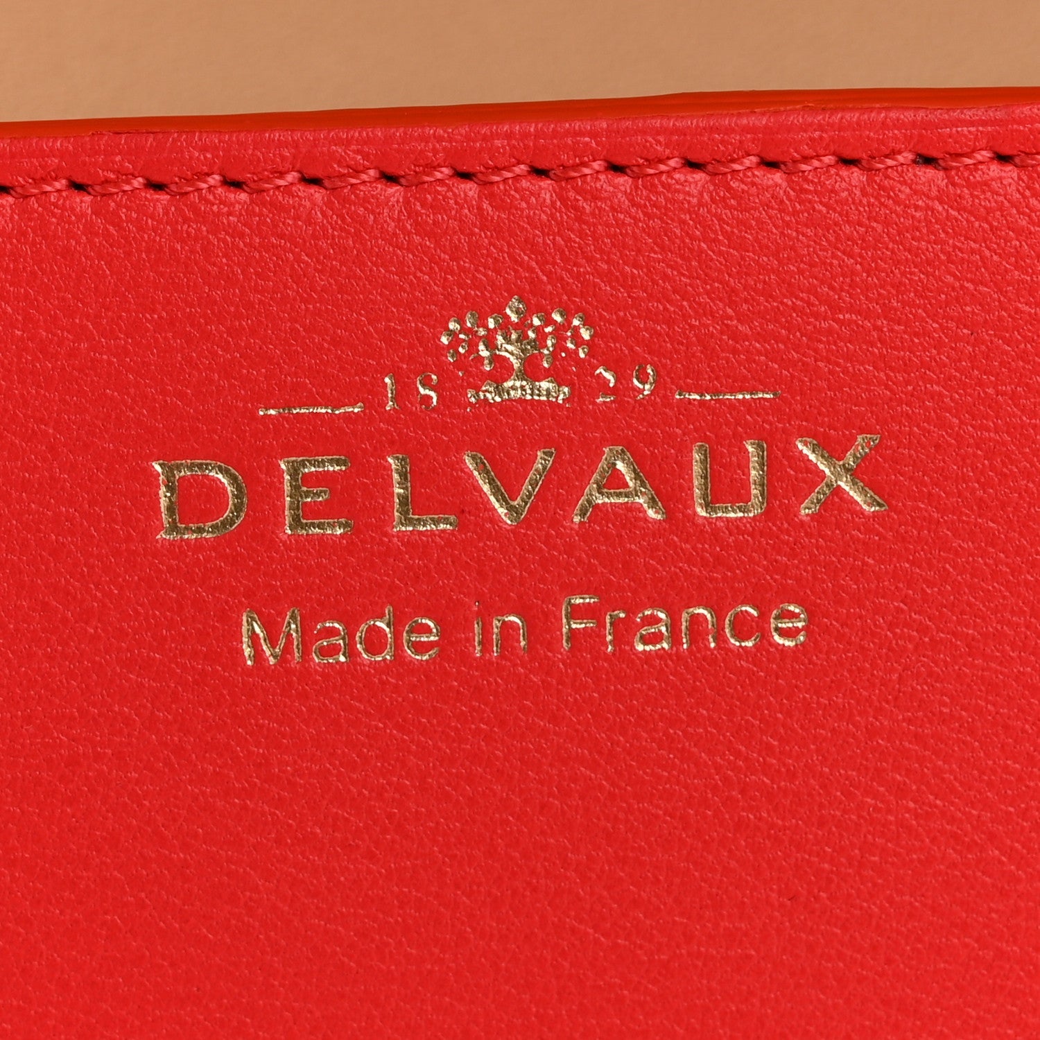 DELVAUX A5 POUCH RED TAURILLON CRISPE