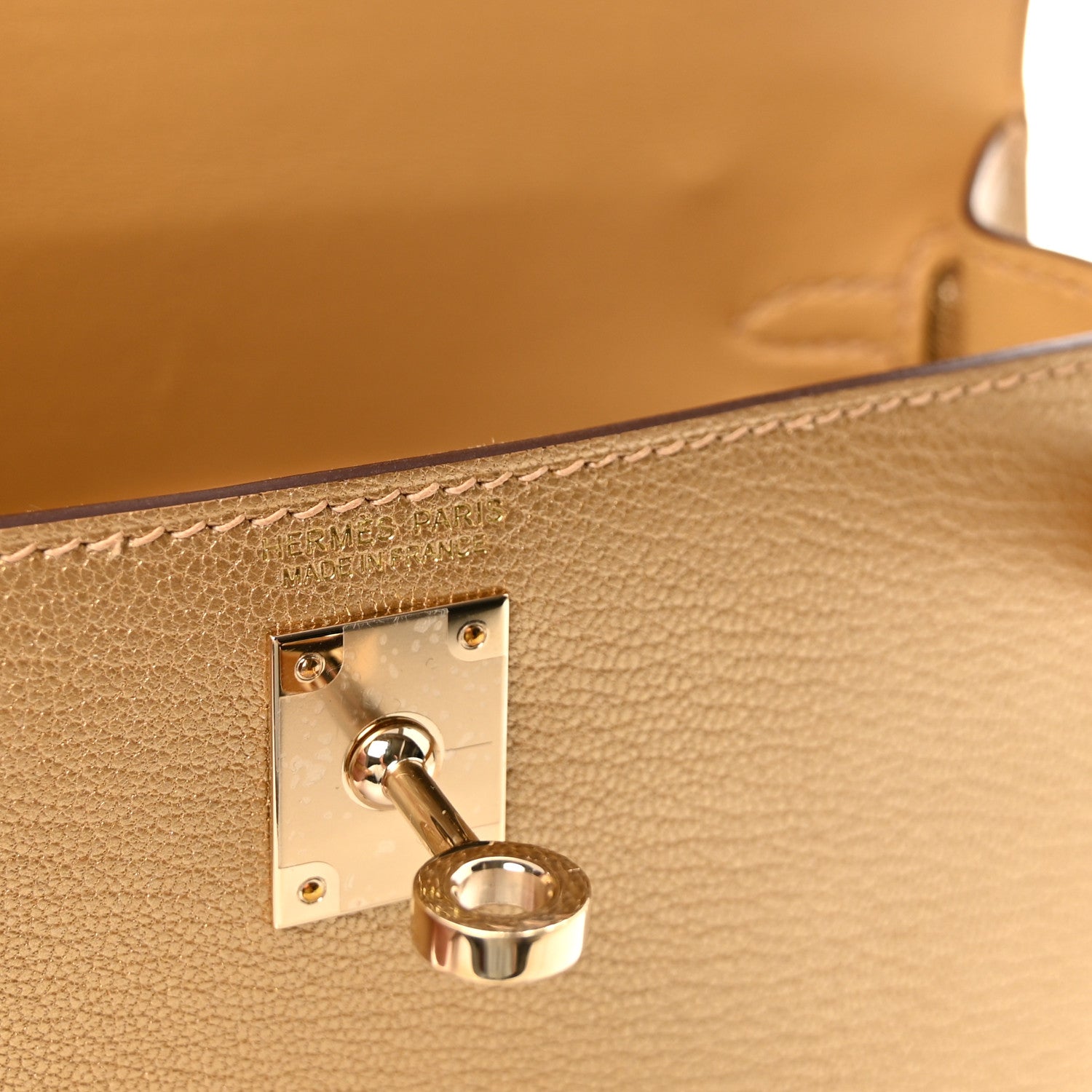 HERMES MINI KELLY 20 SELLIER DORE CHEVRE GOLD HARDWARE