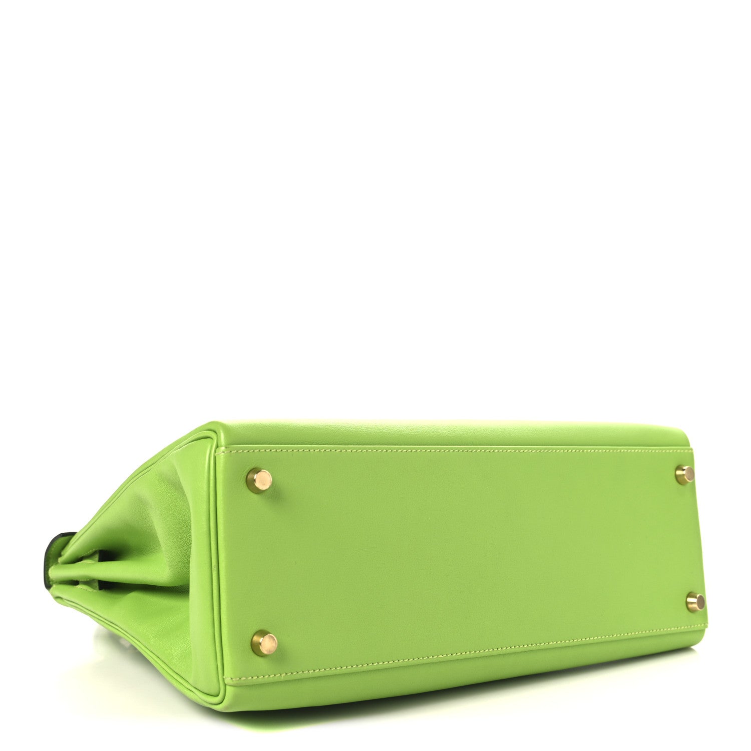 HERMES KELLY 28 RETOURNE VERT CRU VEAU GULLIVER GOLD HARDWARE