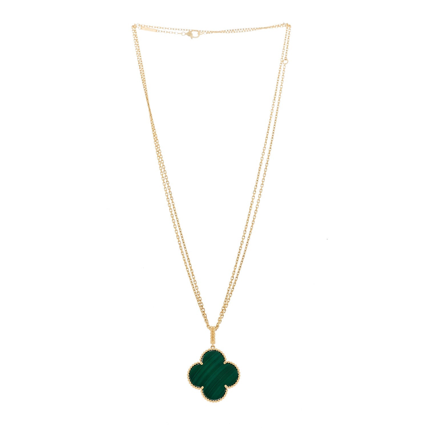 ヴァンクリーフ&アーペル マジックアルハンブラ ペンダントネックレス マラカイト 18K イエローゴールド VAN CLEEF & ARPELS MAGIC ALHAMBRA PENDANT NECKLACE MALACHITE 18K YELLOW GOLD