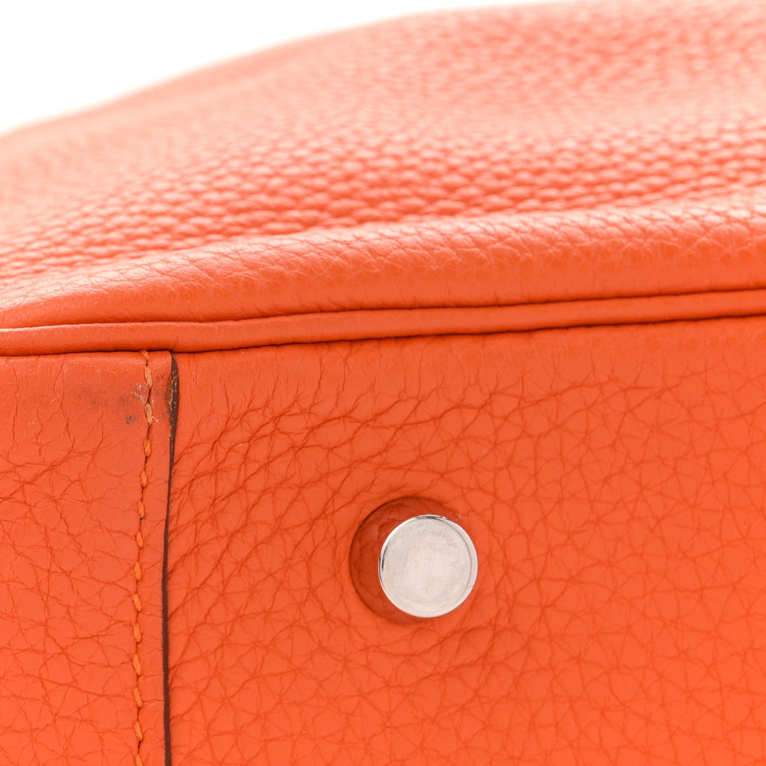 HERMES LINDY 34 ORANGE TAURILLON CLEMENCE SILVER HARDWARE