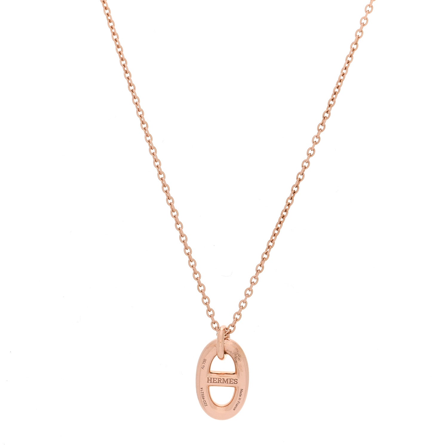 HERMES FARANDOLE PENDANT NECKLACE PM 18K ROSE GOLD