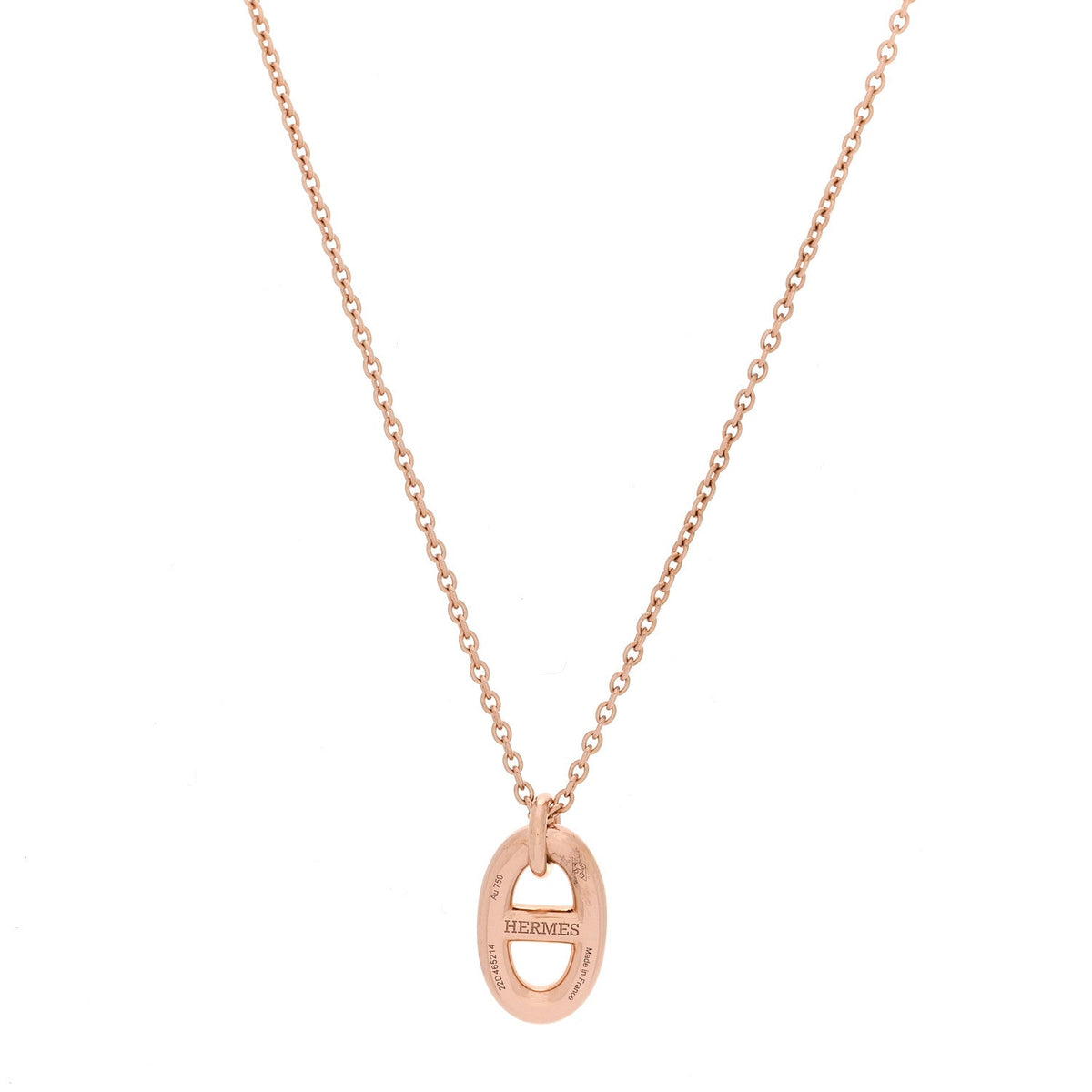 HERMES FARANDOLE PENDANT NECKLACE PM 18K ROSE GOLD