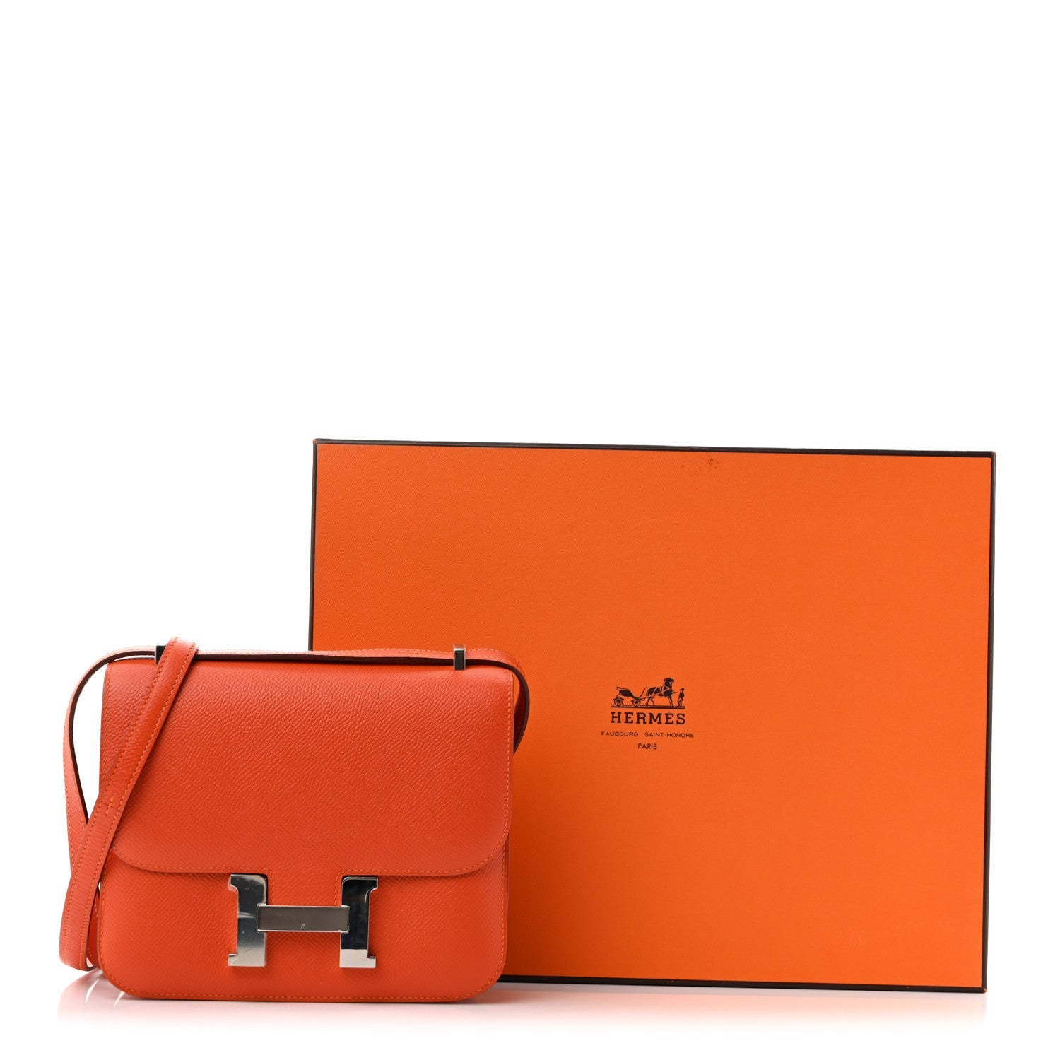 エルメス ミニコンスタンス 18 Feu エプソン シルバー金具 HERMES MINI CONSTANCE 18 FEU EPSOM SILVER HARDWARE