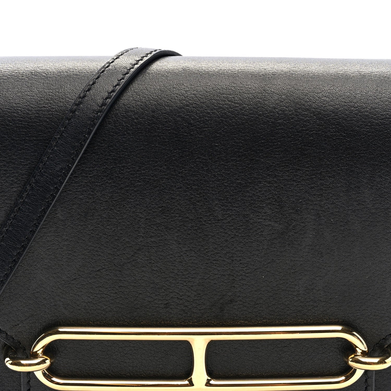 HERMES MINI ROULIS BLACK EVERCOLOR GOLD HARDWARE