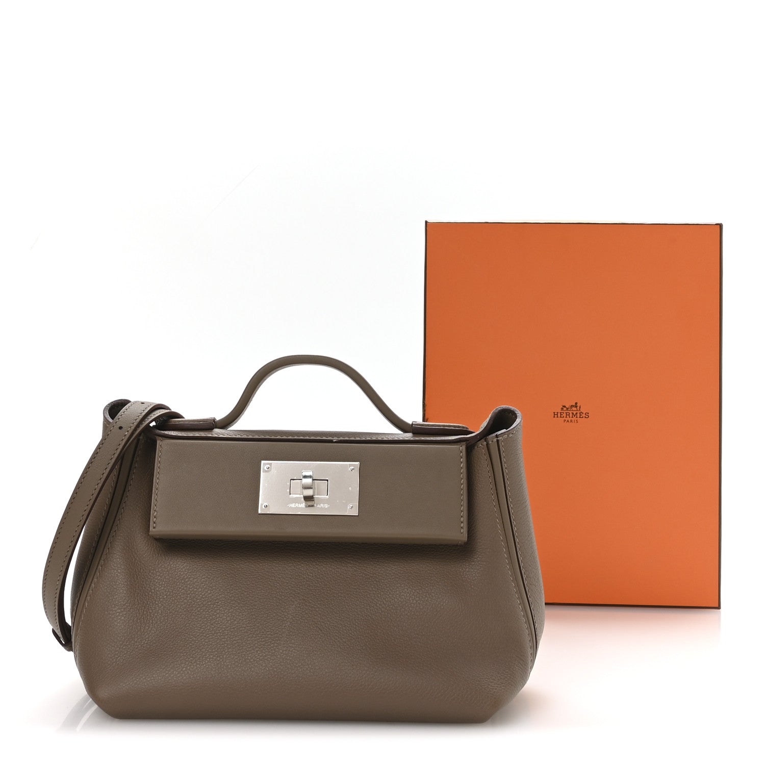 エルメス 24/24 ミニヴァンキャトル 21 Etoupe エバーカラー / スイフト シルバー金具 HERMES 24/24 21 ETOUPE EVERCOLOR / SWIFT SILVER HARDWARE