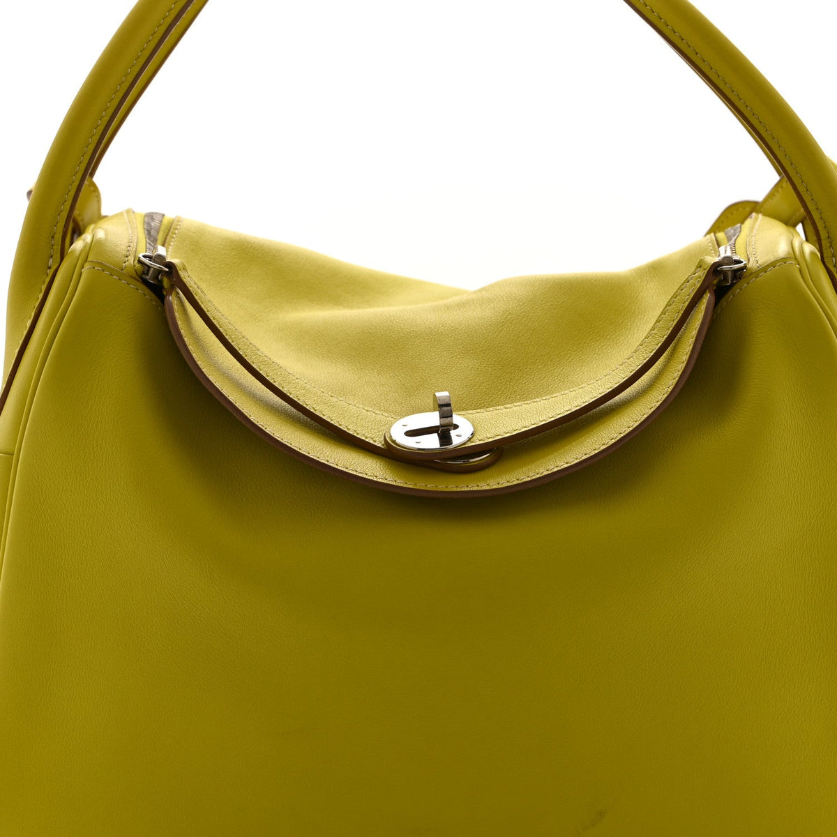 Hermes Lindy 30 Lime Evercolor Silver Hardware