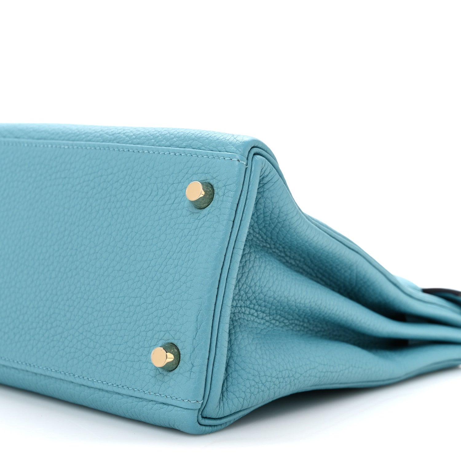 HERMES KELLY 28 RETOURNE BLEU ATOLL TOGO GOLD HARDWARE