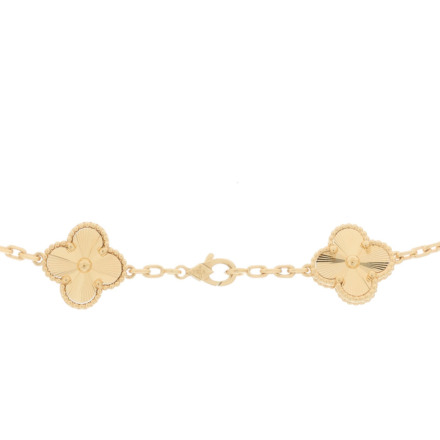 ヴァンクリーフ&アーペル ヴィンテージアルハンブラ 10モチーフ ネックレス ギョーシェ 18K イエローゴールド VAN CLEEF & ARPELS VINTAGE ALHAMBRA 10 MOTIFS NECKLACE GUILLOCHÉ 18K YELLOW GOLD