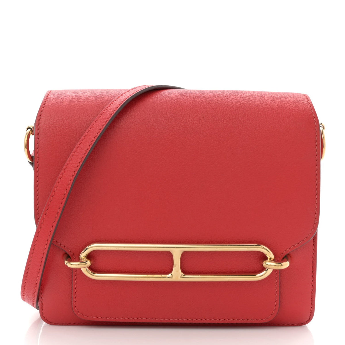 エルメス ミニルリ Rouge Casaque エバーカラー シルバー金具 HERMES ROULIS ROUGE CASAQUE EVERCOLOR SILVER HARDWARE