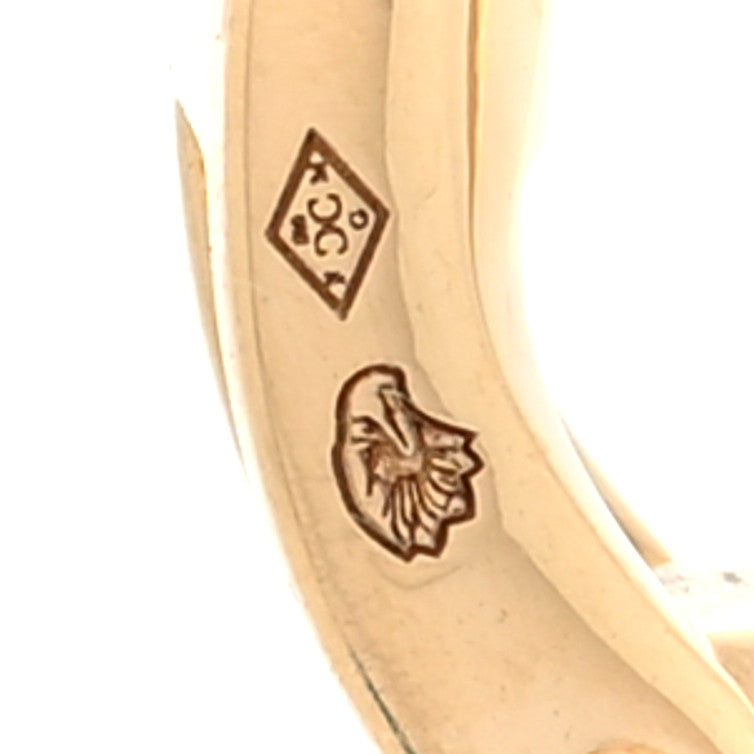 Van Cleef & Arpels 18K Yellow Gold Blue Agate Vintage Alhambra Earrings