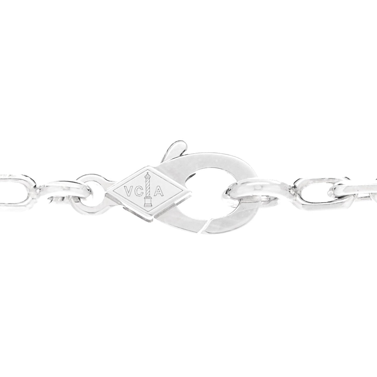 Van Cleef & Arpels Vintage Alhambra 10 Motifs Necklace White Mother of Pearl 18K White Gold