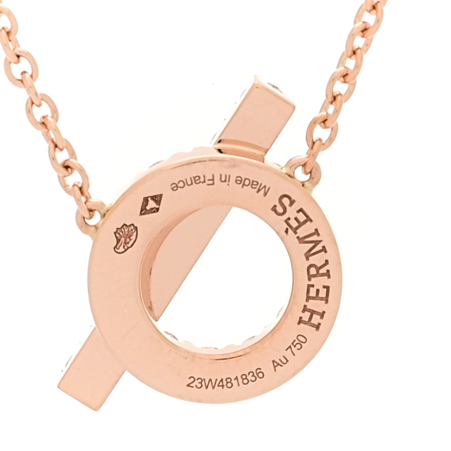 エルメス フィネス ペンダントネックレス 18Kローズゴールド HERMES 18K ROSE GOLD DIAMOND FINESSE PENDANT NECKLACE