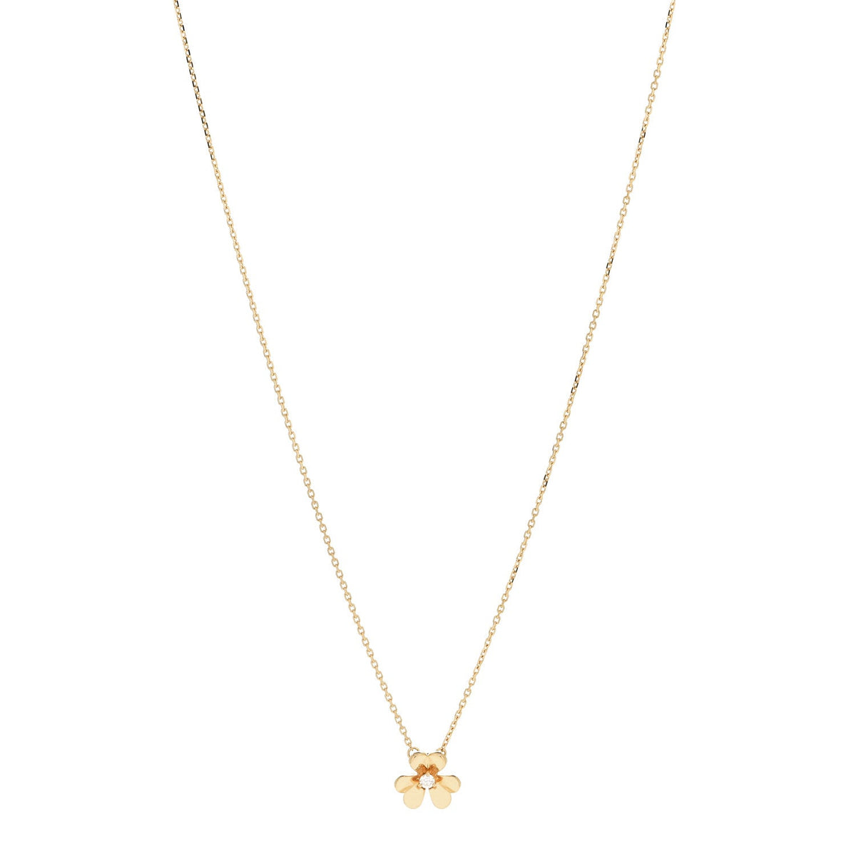 Van Cleef & Arpels Mini Frivole Pendant Necklace Diamond 18K Yellow Gold