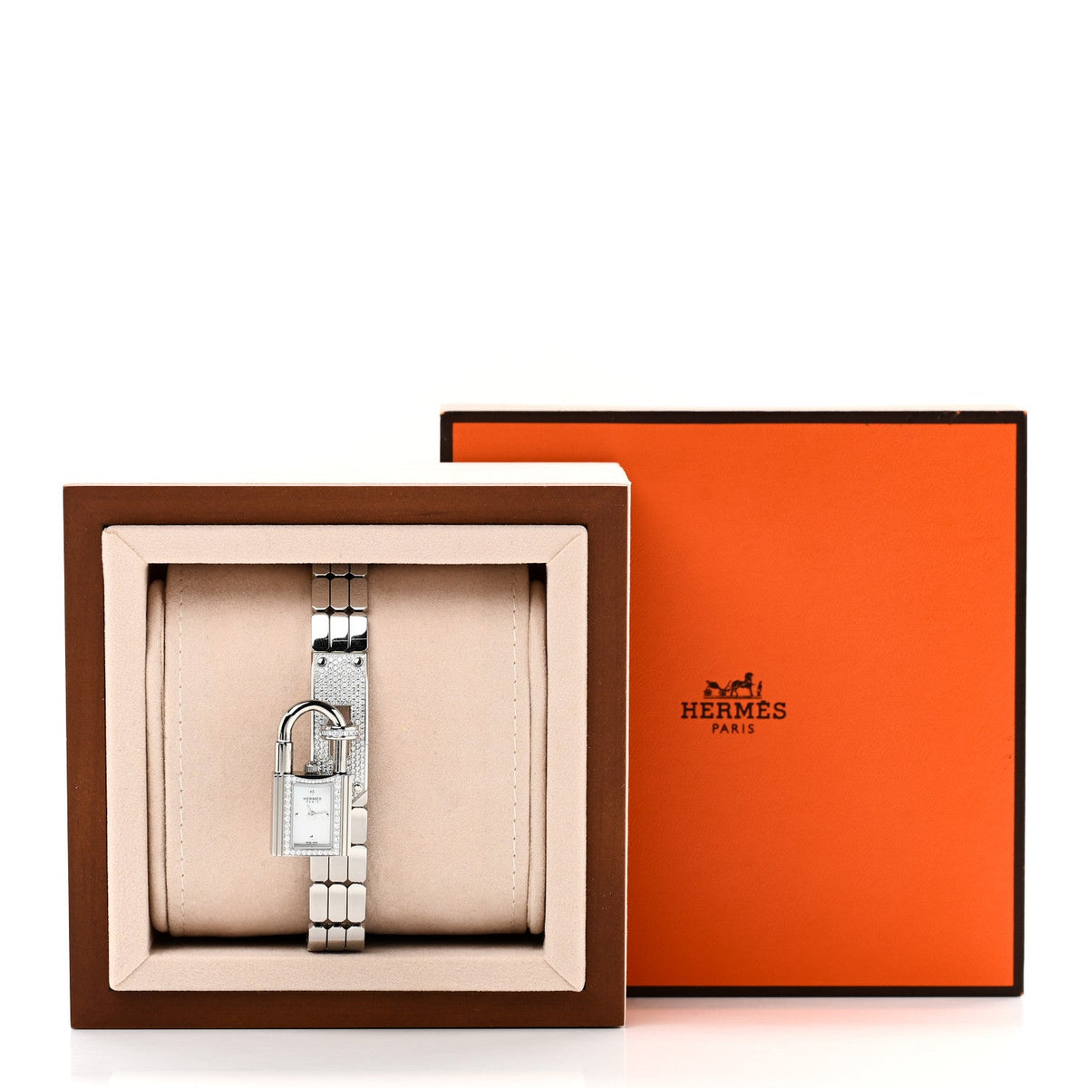 Hermes Kelly 16MM Quartz Watch Stainless Steels with Diamonds