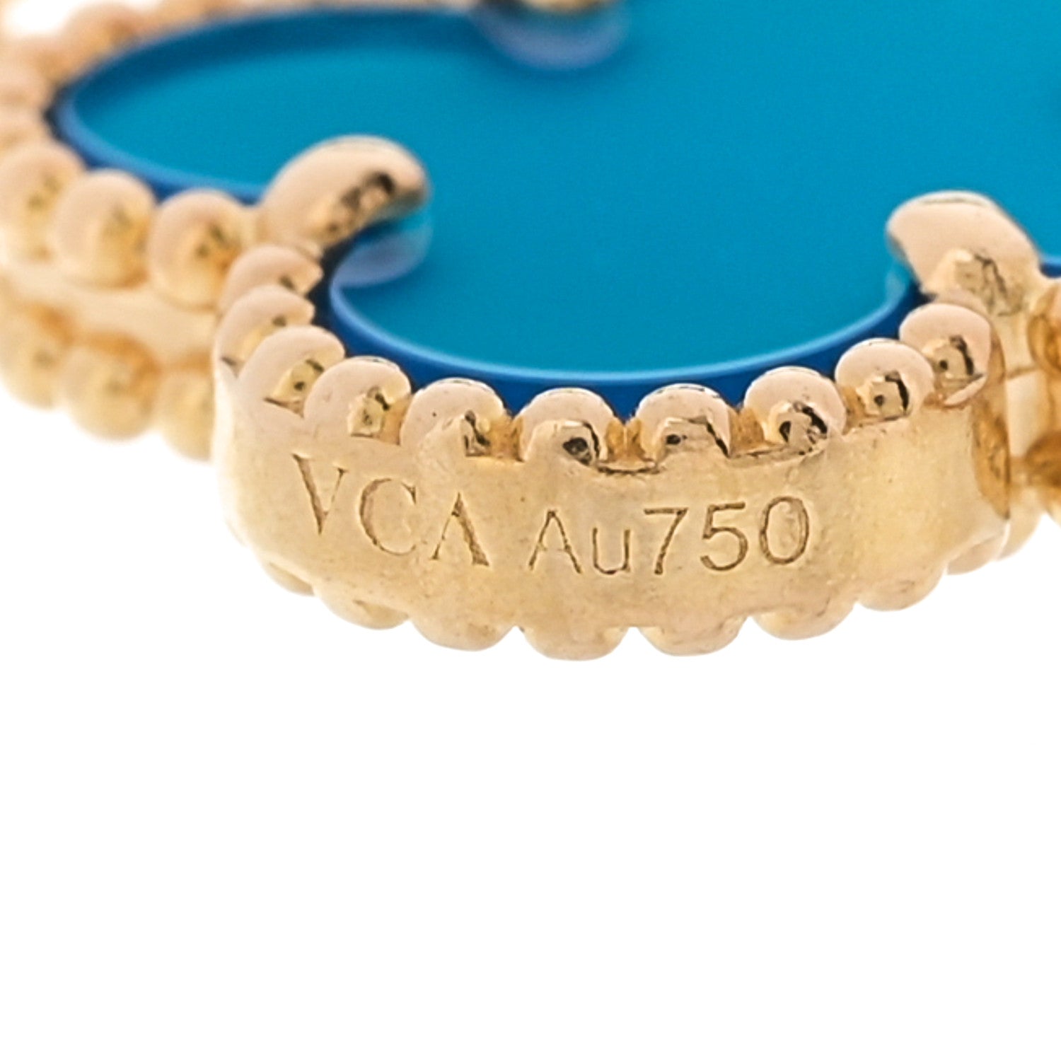 Van Cleef & Arpels 18K Yellow Gold Blue Agate 5 Motif Vintage Alhambra Bracelet