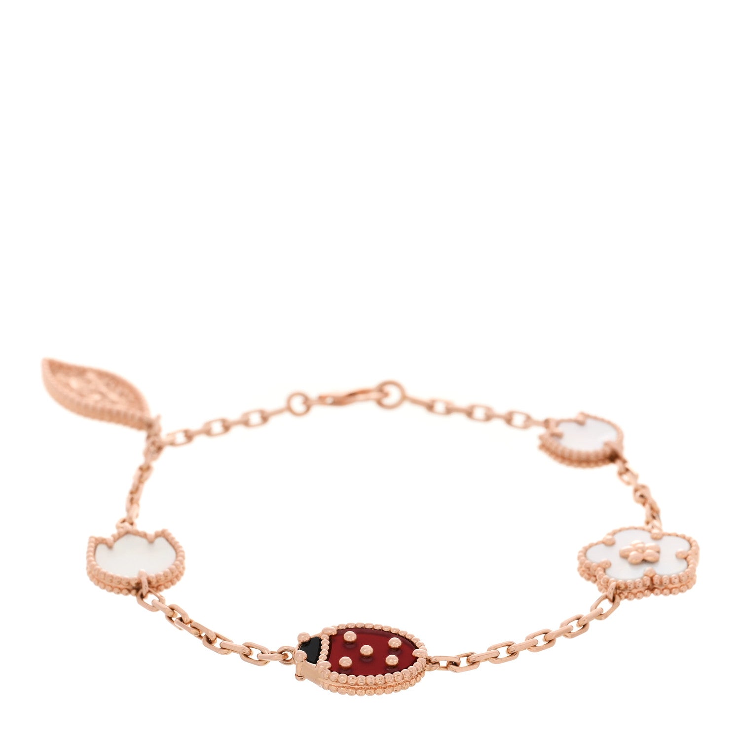 ヴァンクリーフ&アーペル ラッキースプリング 5モチーフ ブレスレット マルチカラー 18K ローズゴールド VAN CLEEF & ARPELS LUCKY SPRING 5 MOTIFS BRACELET MULTICOLOR 18K ROSE GOLD