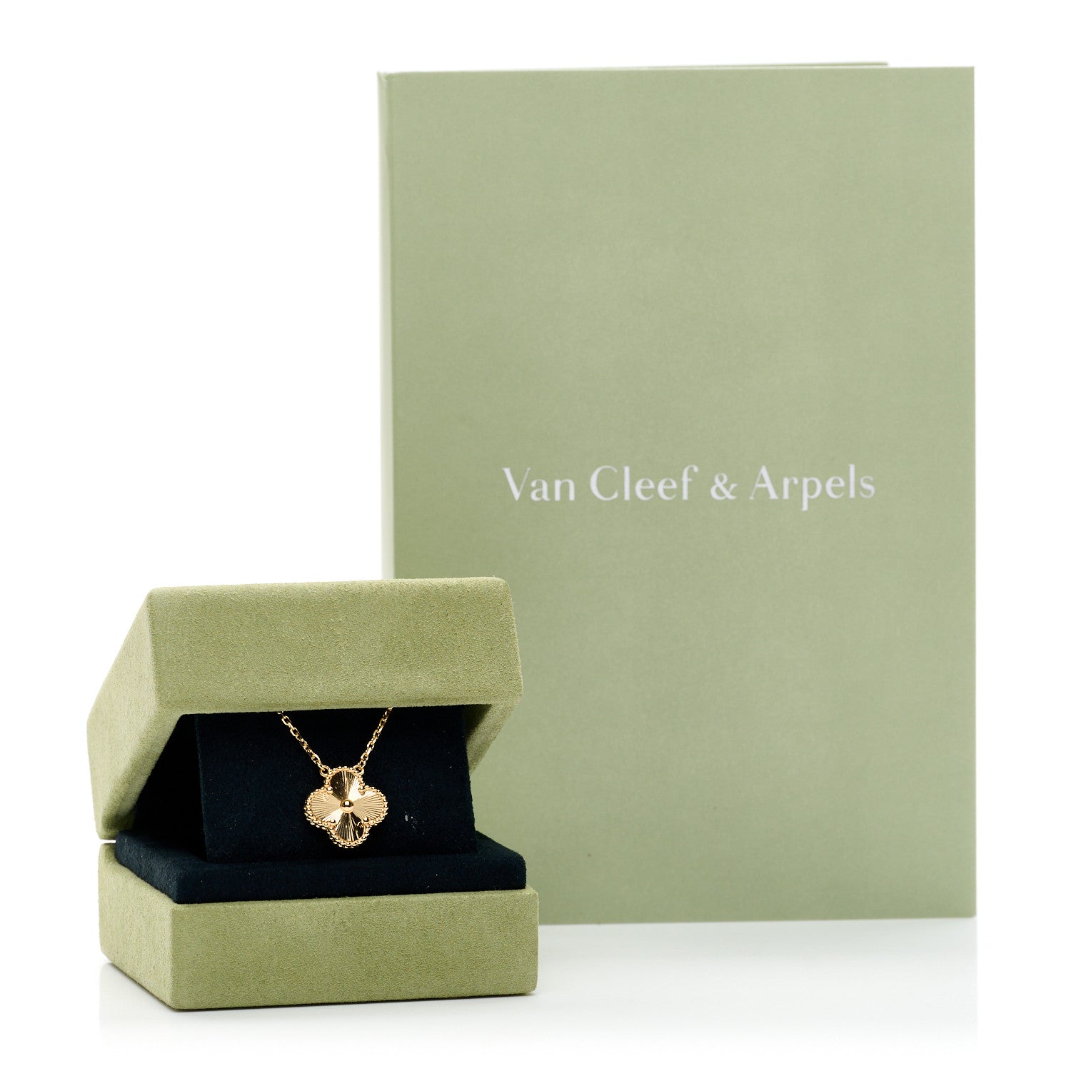 VAN CLEEF 18Kイエローゴールド ギョーシェ ヴィンテージ アルハンブラ ペンダントネックレス