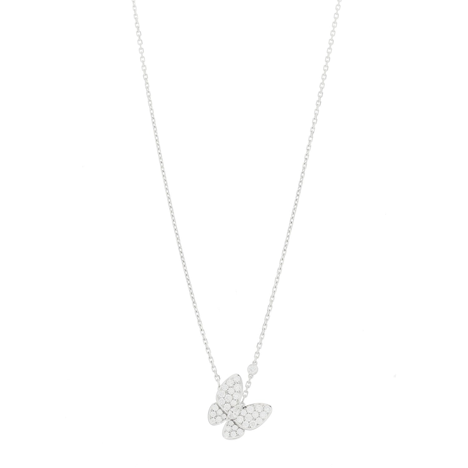 ヴァンクリーフ&アーペル ツーバタフライ ペンダントネックレス ダイヤモンド 18K ホワイトゴールド VAN CLEEF & ARPELS TWO BUTTERFLY PENDANT NECKLACE DIAMOND 18K WHITE GOLD