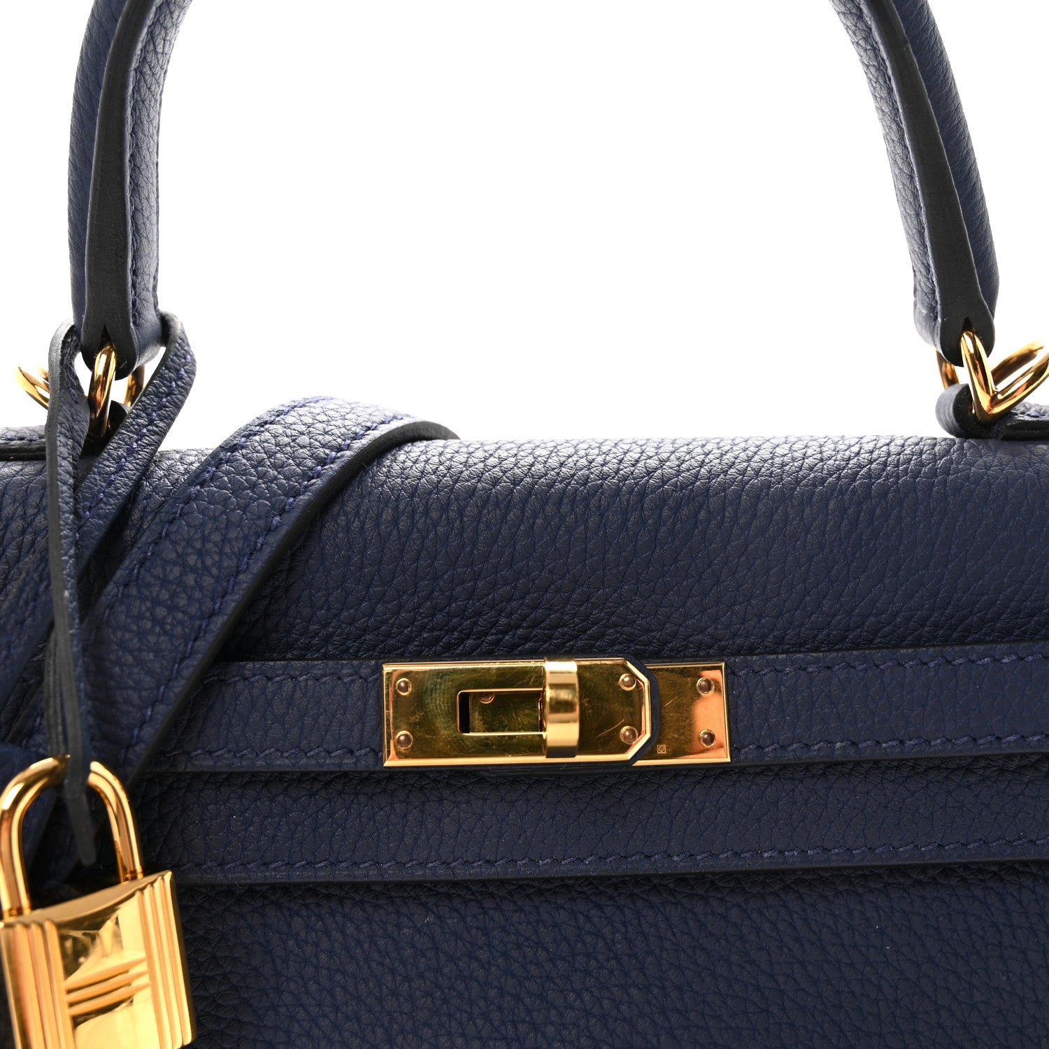 HERMES KELLY 25 RETOURNE BLEU SAPHIR TOGO GOLD HARDWARE