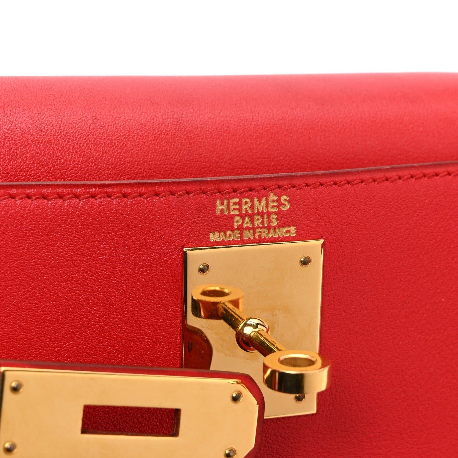 HERMES KELLY 28 RETOURNE ROUGE VIF SWIFT GOLD HARDWARE