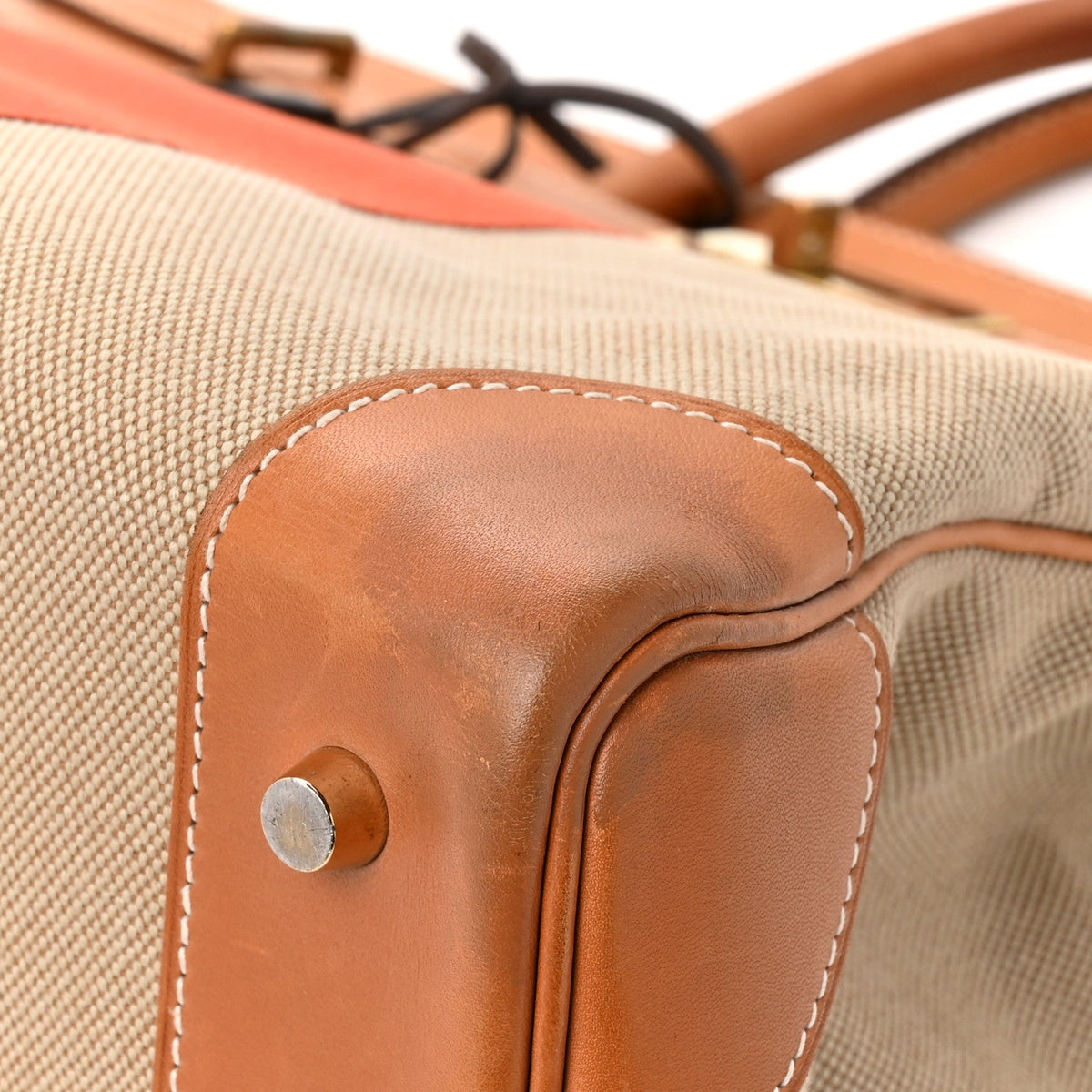 Hermes Birkin 40 Haut A Courroies HAC Fauve Paprika Barenia / Toile Gold Hardware