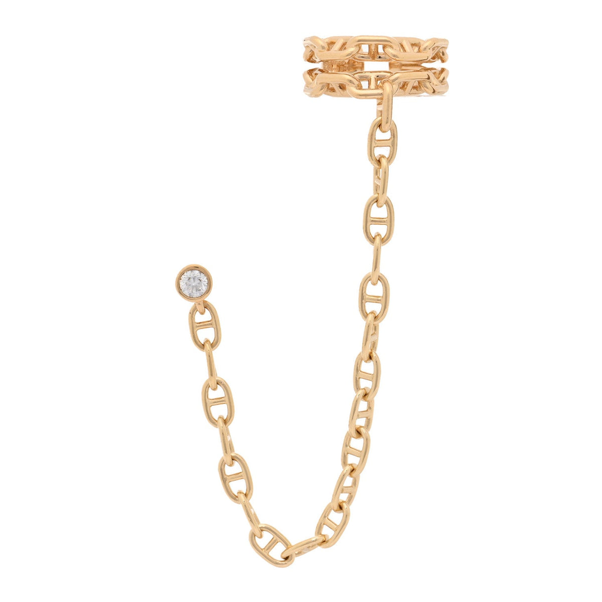エルメス シェーヌダンクル ピアス 18K イエローゴールド HERMES CHAINE D'ANCRE EARRINGS 18K YELLOW GOLD