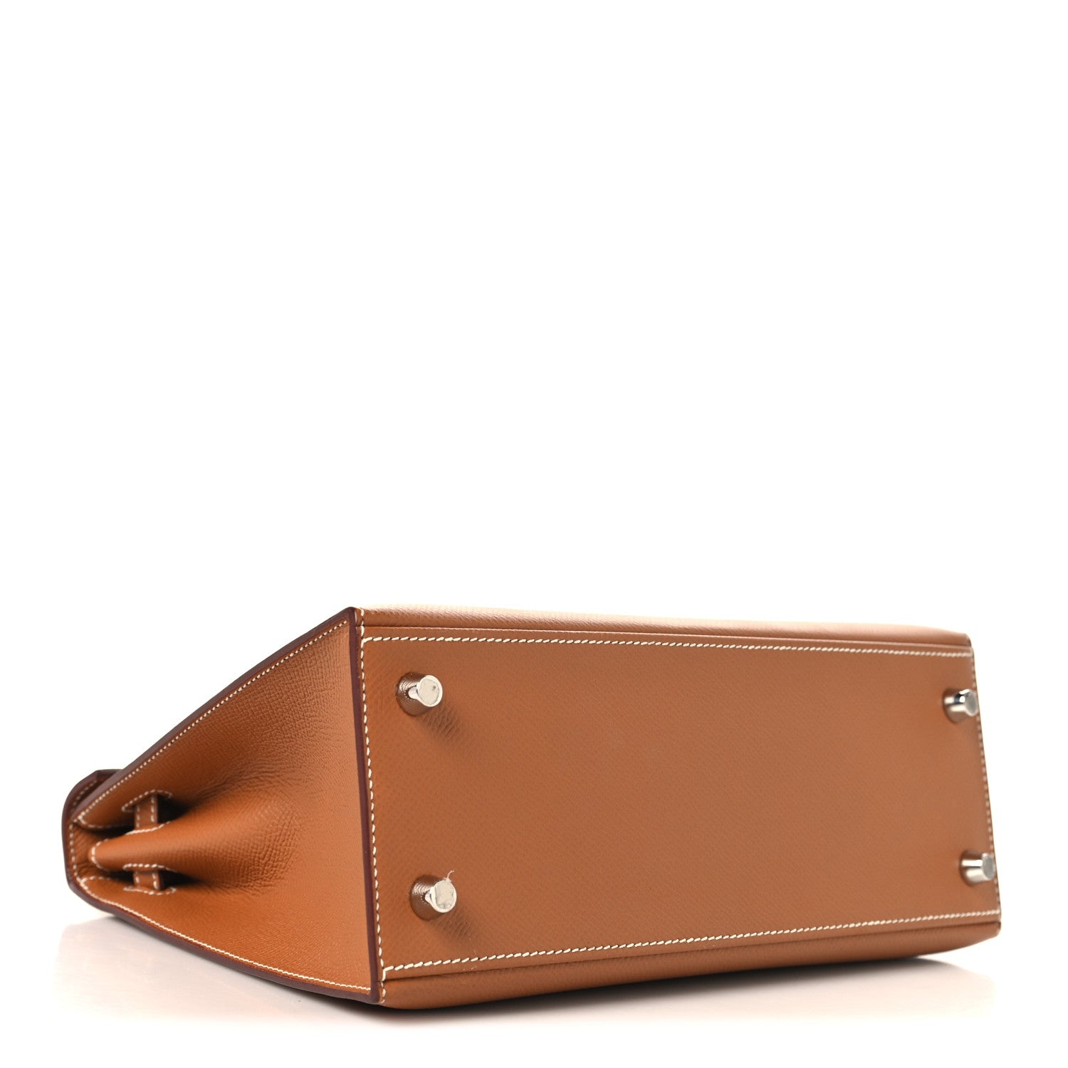 HERMES KELLY 25 SELLIER GOLD EPSOM SILVER HARDWARE