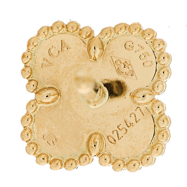 Van Cleef & Arpels 18K Yellow Gold Mother of Pearl Sweet Alhambra Earrings
