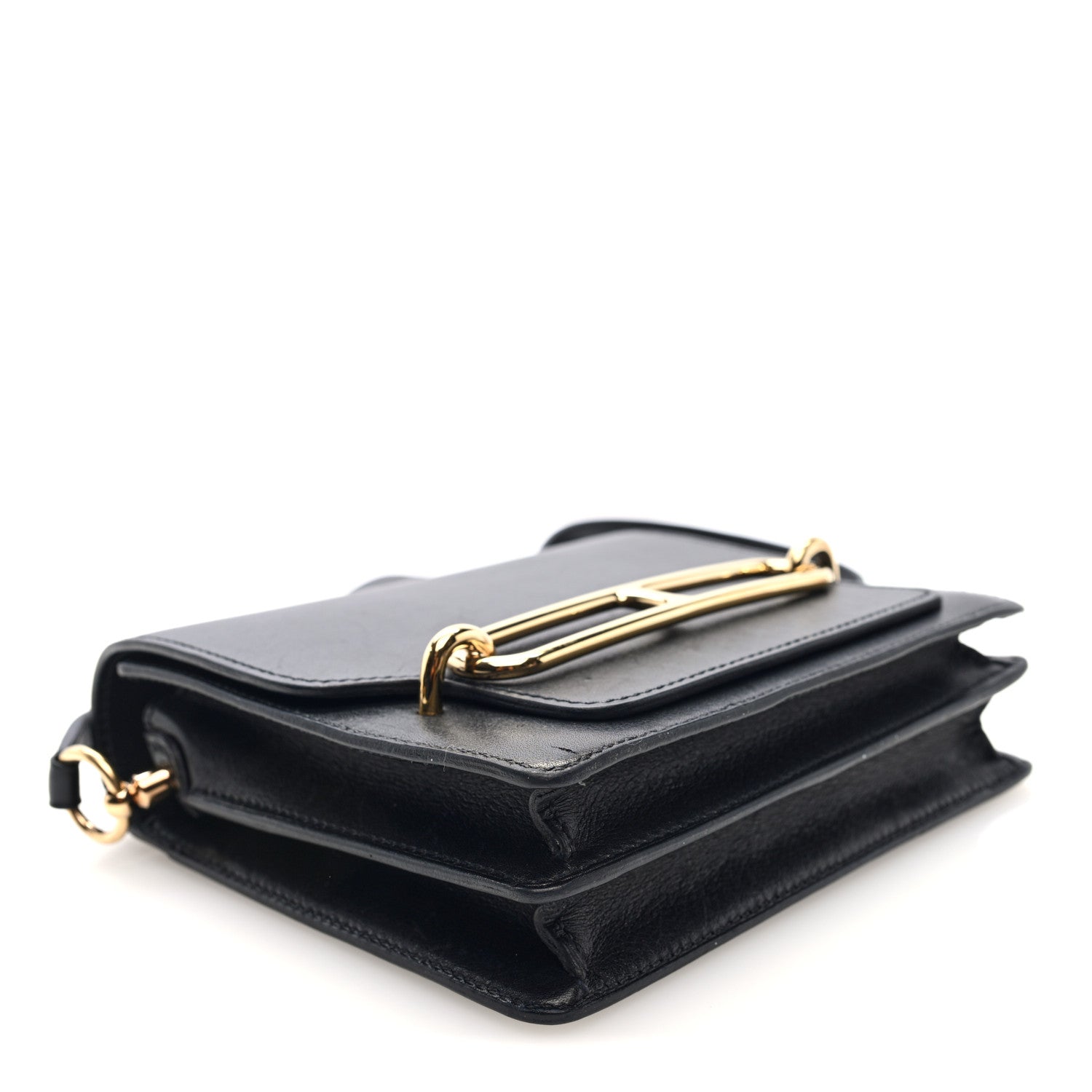 HERMES MINI ROULIS BLACK EVERCOLOR GOLD HARDWARE
