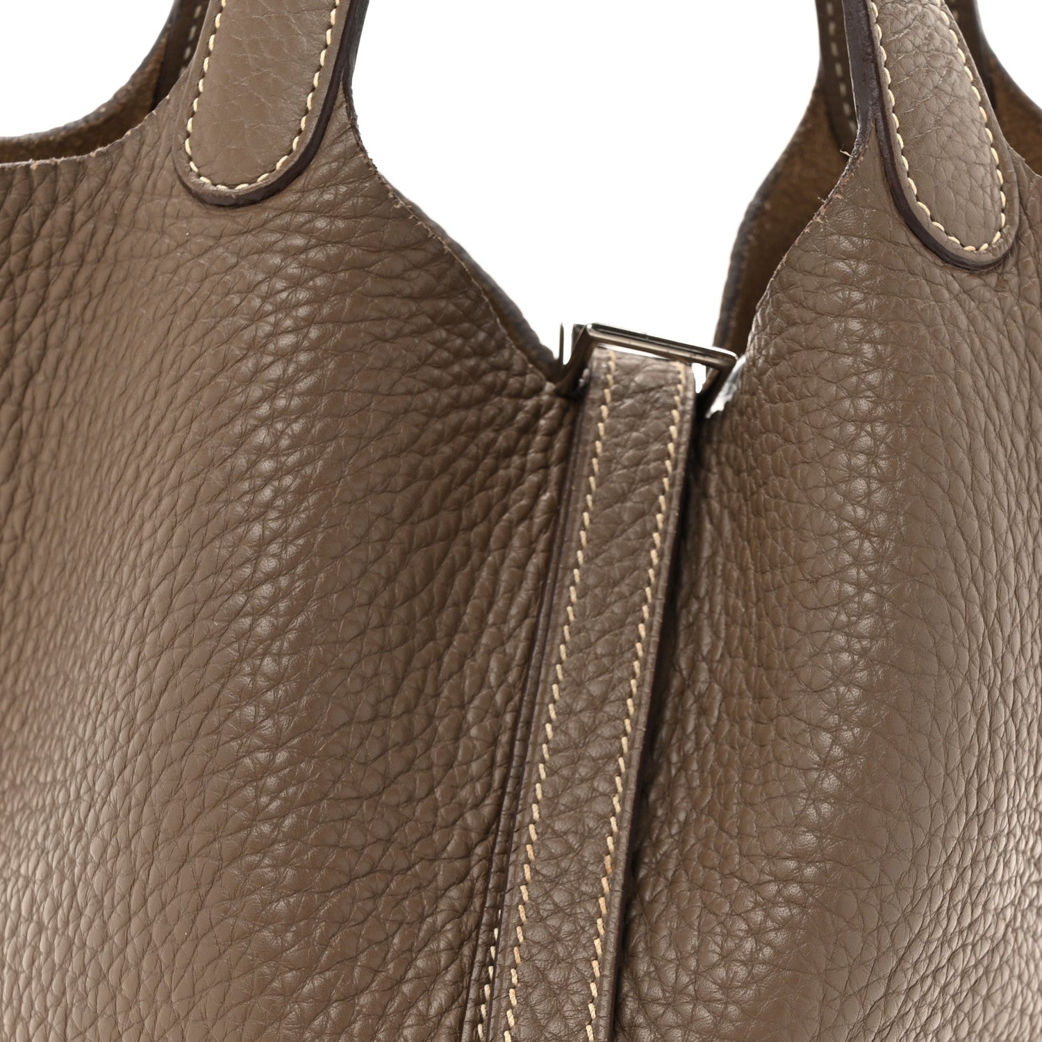 HERMES PICOTIN LOCK PM 18 ETOUPE TAURILLON CLEMENCE SILVER HARDWARE