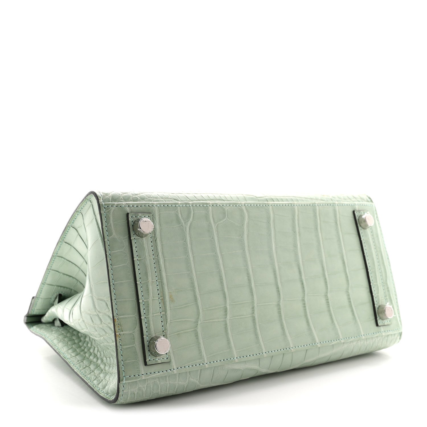 エルメス バーキンセリエ 25 外縫い Vert D'eau マットアリゲーター シルバー金具 HERMES BIRKIN 25 SELLIER VERT D'EAU MATTE ALLIGATOR SILVER HARDWARE