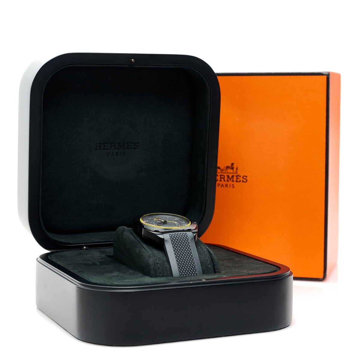 Hermes H08 39MM Watch Noir Graphene Nickel